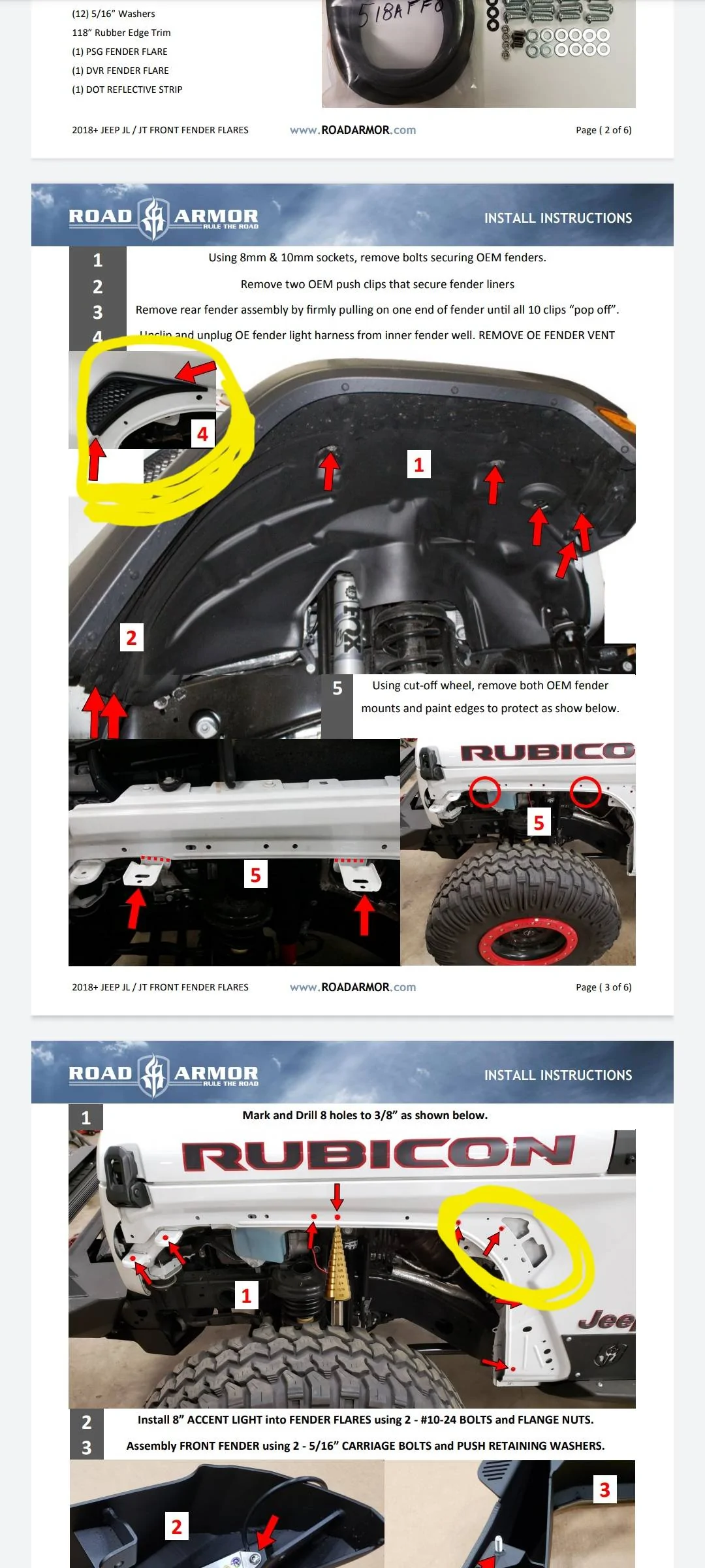 Jeep Gladiator Anyone have issues installing Road Armor Fender Flares? Screenshot_20221216_102308_Driv