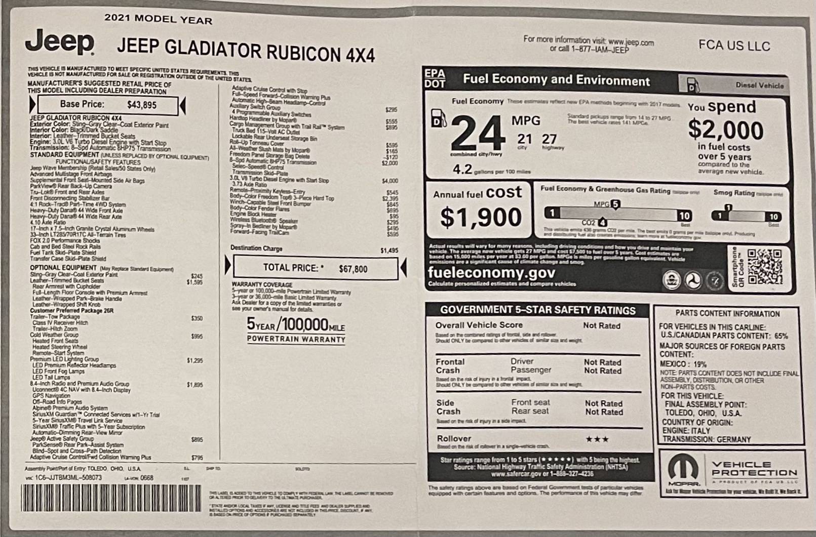 Jeep Gladiator 2021 JTRD- Part Out A0F2A472-0306-40E2-8773-E3F33440B6AA