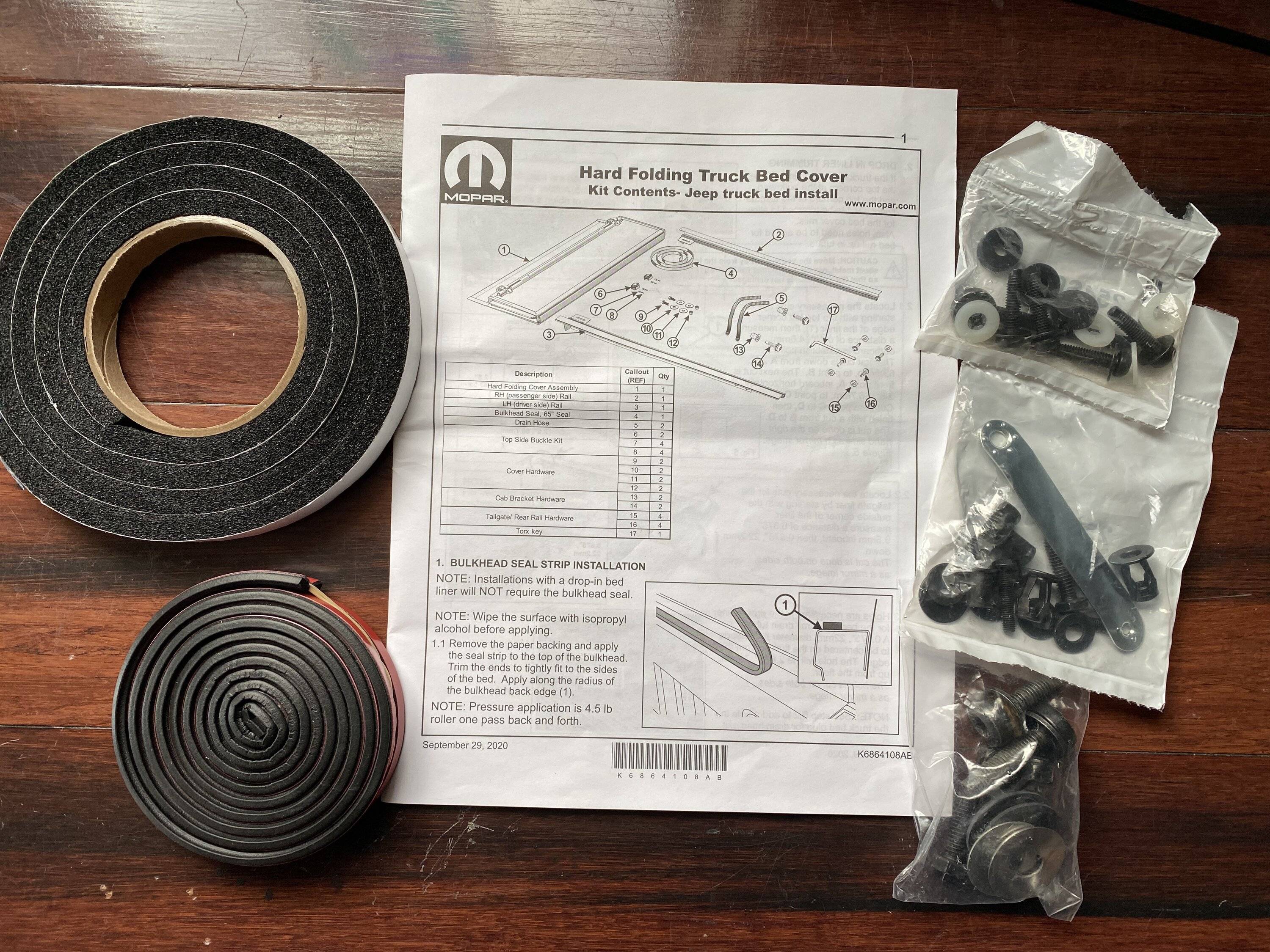 Jeep Gladiator Hard Tri-fold Tonneau Cover - Mopar $250 5ADF5037-B626-4B73-855C-9F64E78187E6