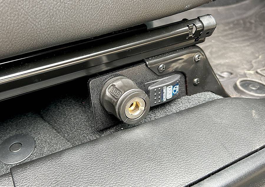 Jeep Gladiator New -  Under the Front Seat Compressor Mount for JT/JL JeepJL-JT-Seat-Rail-Switch-Plate-4
