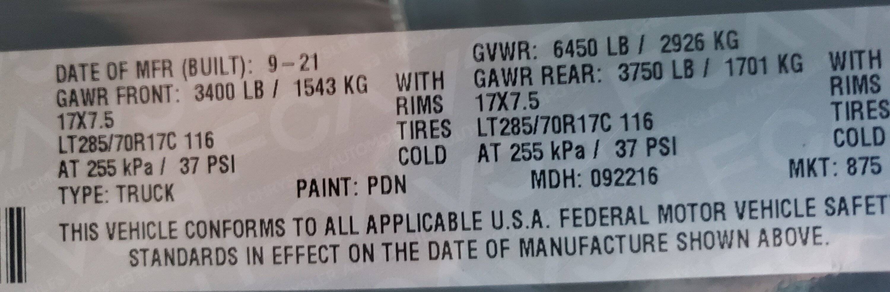Jeep Gladiator JTRD Base Weight vs My Weigh w/limited Adds 20221221_065313