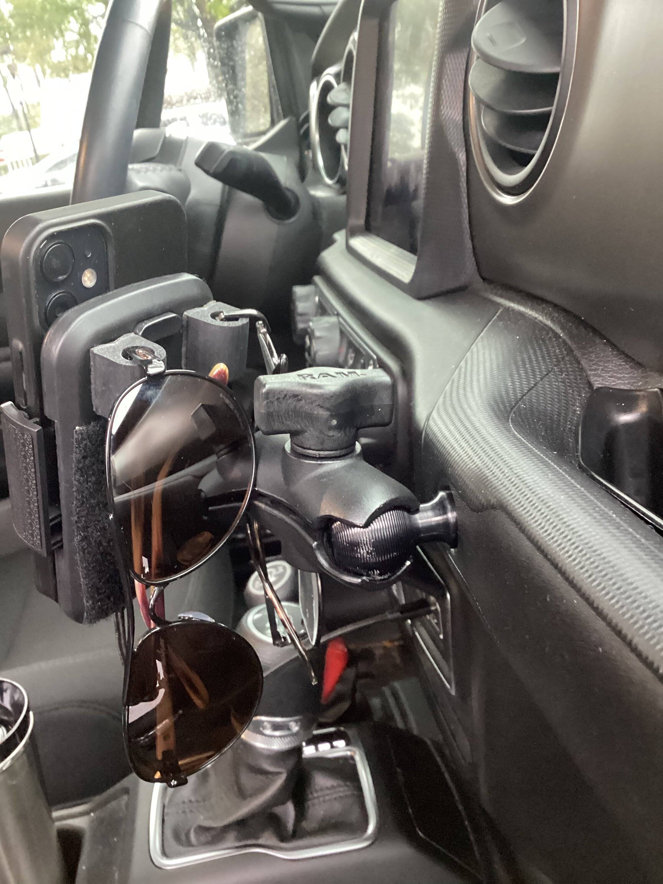Jeep Gladiator Phone mount sunglasses and reading glasses combo E455371F-4186-48F1-947C-9E2D42D37C5C