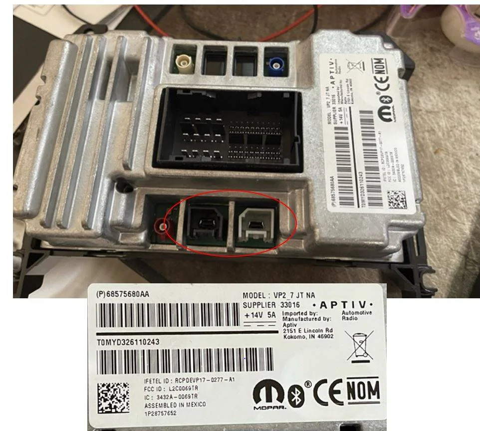 Jeep Gladiator Uconnect 7 to 8.4 - Extra Mini USB Cable radio