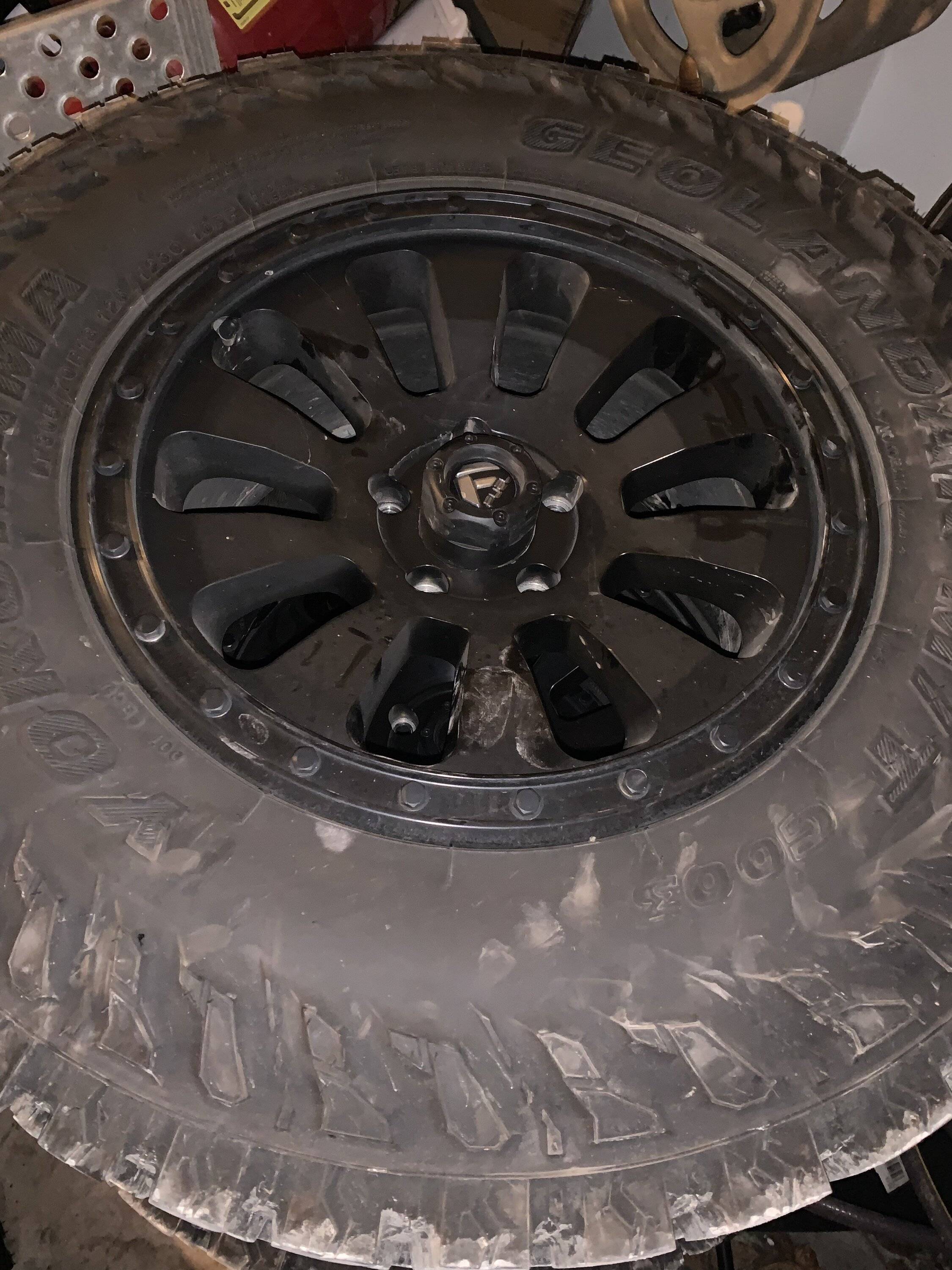 Jeep Gladiator $1400 SET OF 4 FUEL TACTIC 18x9 WHEELS W/ YOKOHAMA GEOLANDER MT 305x70r18 35” TIRES E4FB9CF6-45AF-4046-9F9F-04DE23112426