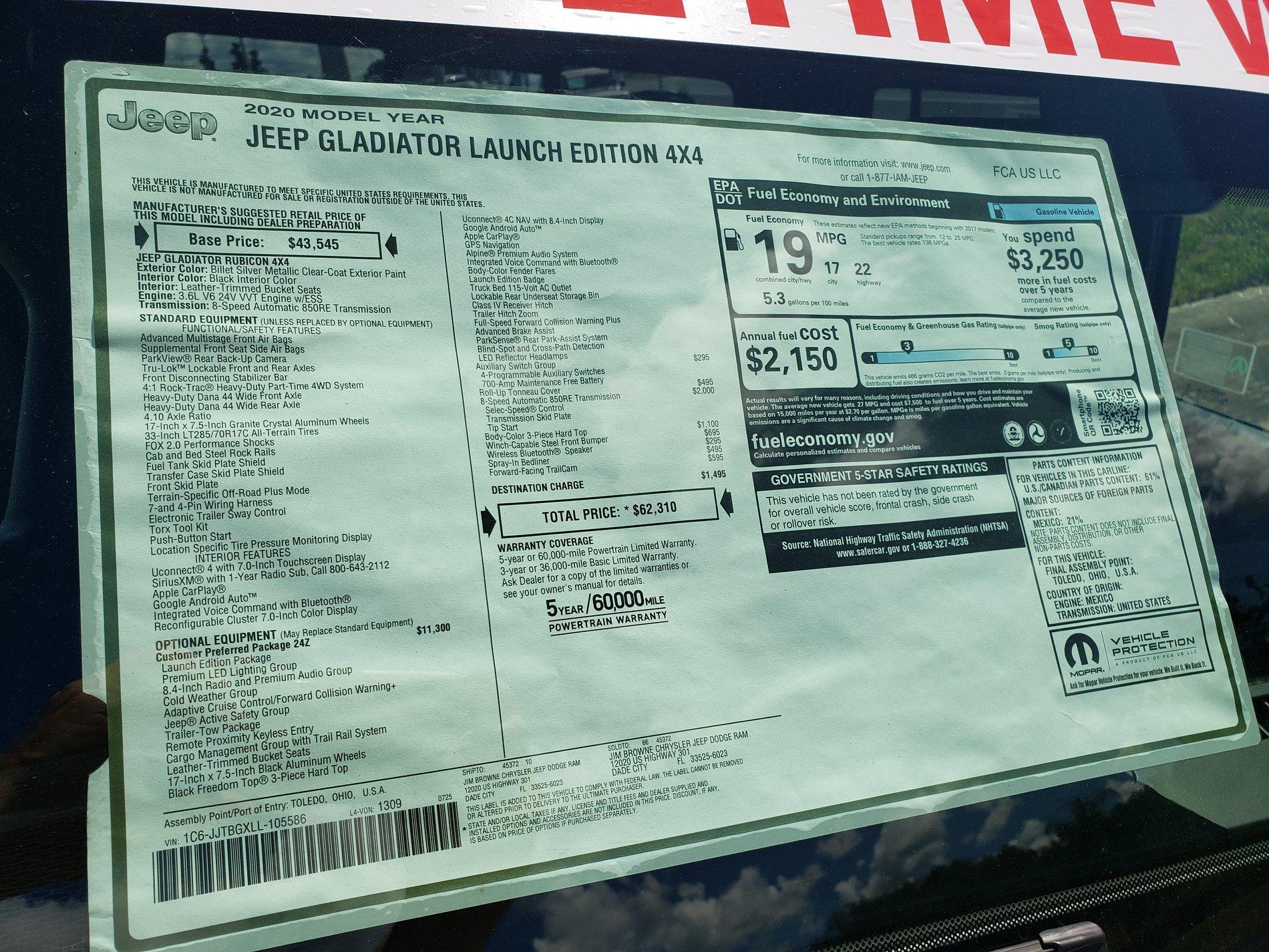 Jeep Gladiator LAUNCH EDITION Gladiator JT Club 20190825_151613