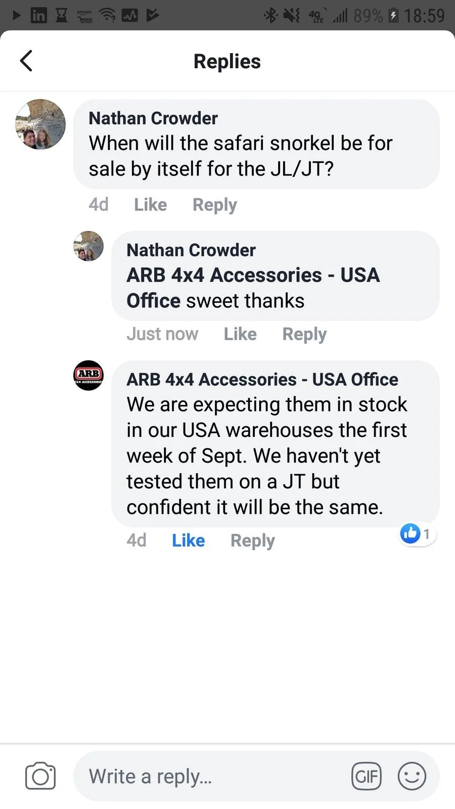 Jeep Gladiator Snorkels Screenshot_20190825-190000_Facebook
