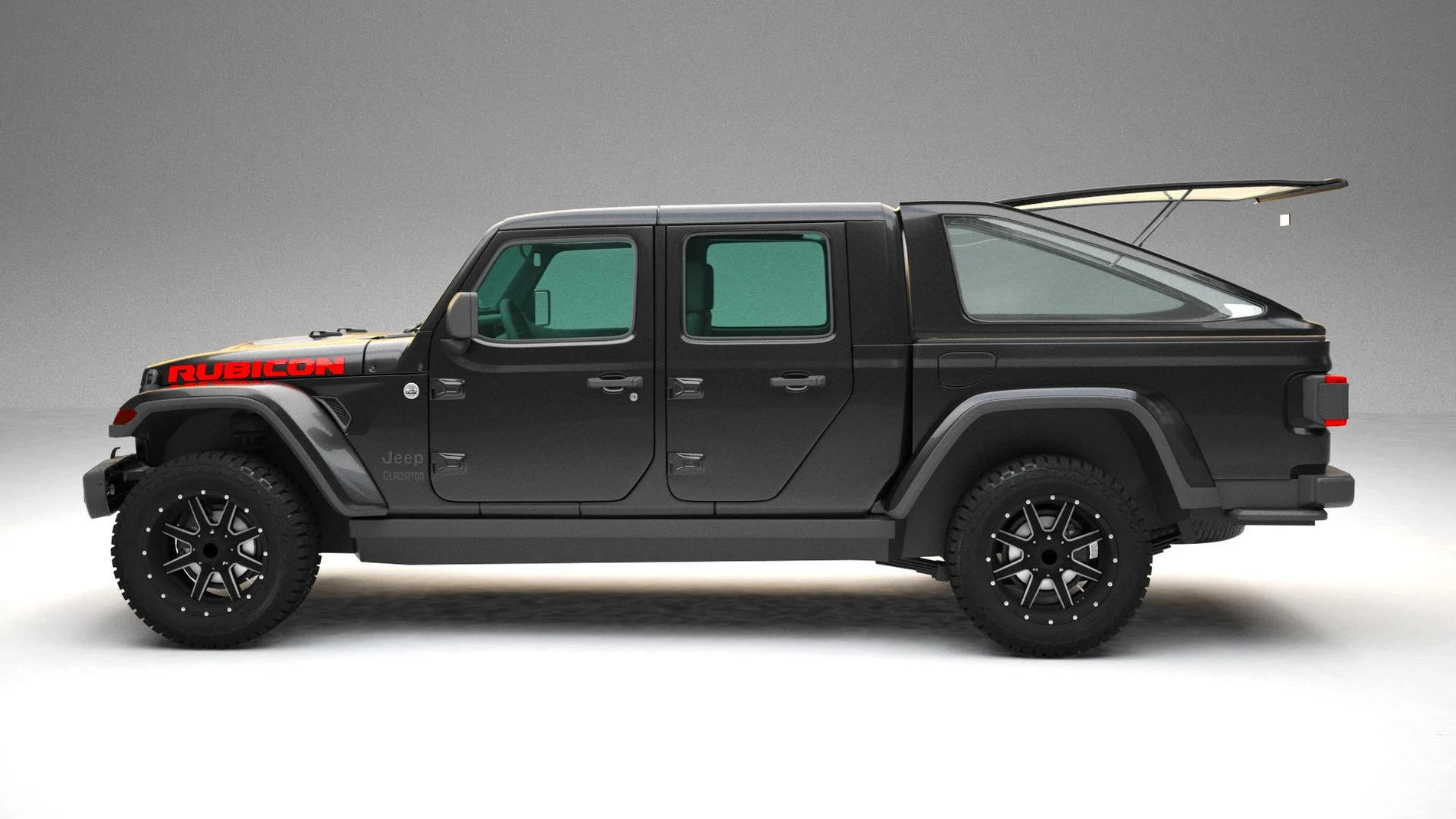 Jeep Gladiator Gladiator Fiberglass Shell Black clear 3