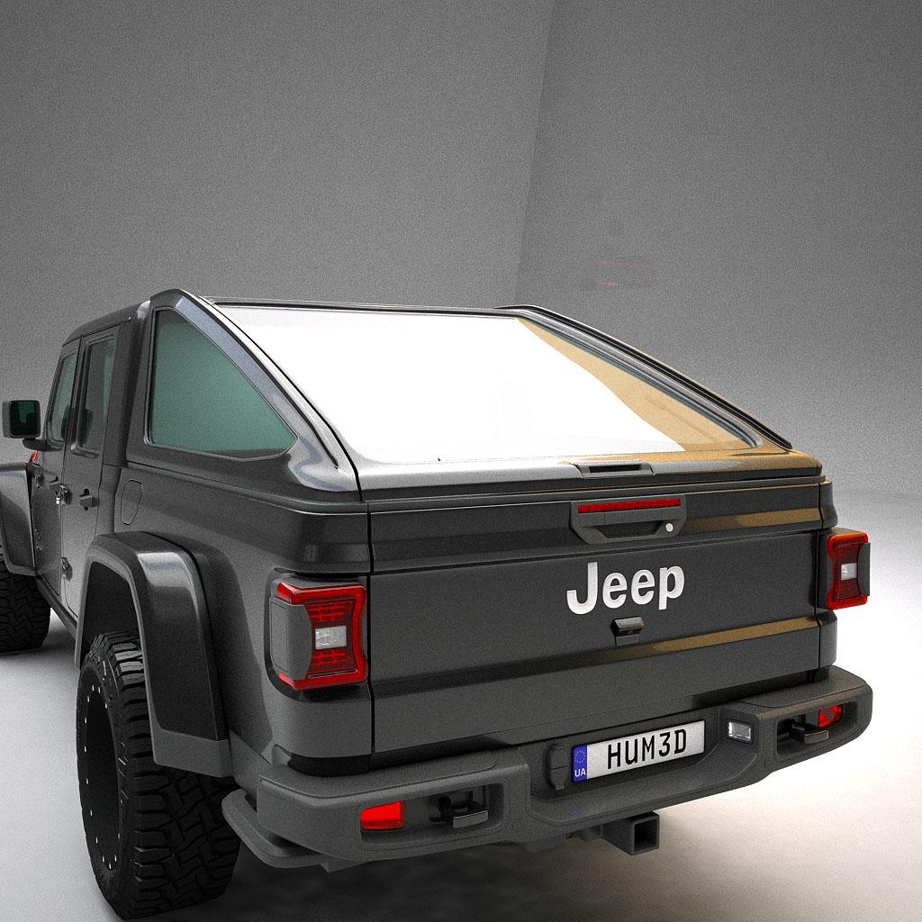 Jeep Gladiator Gladiator Fiberglass Shell Black clear1