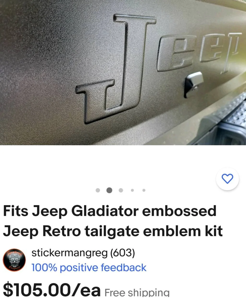 Jeep Gladiator Unbadge rebadge Screenshot_20221224_135337_eBay