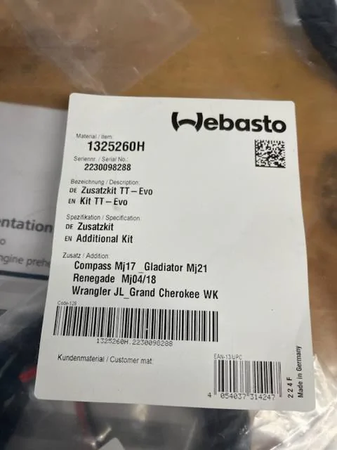 Jeep Gladiator Webasto engine heater ABD35D77-FDCB-4644-AAD4-D486B0B3273D