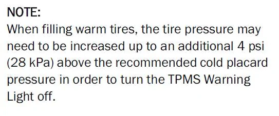 Jeep Gladiator Tire pressure question tpms