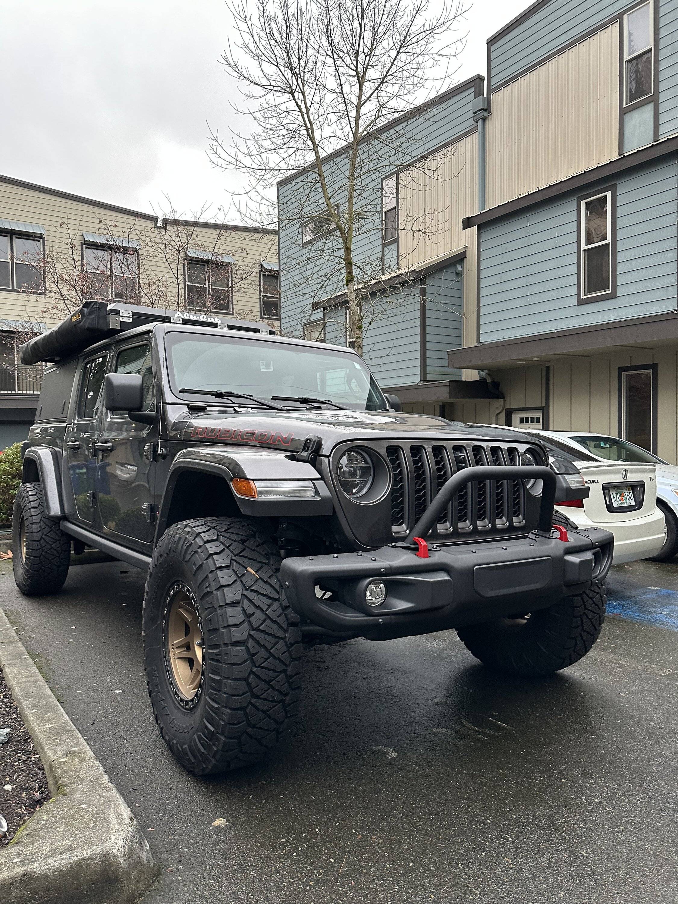 Jeep Gladiator Thinking of buying the KC Flex 4, Any ideas of mounting locations on the OEM STEEL Bumper? IMG-9363