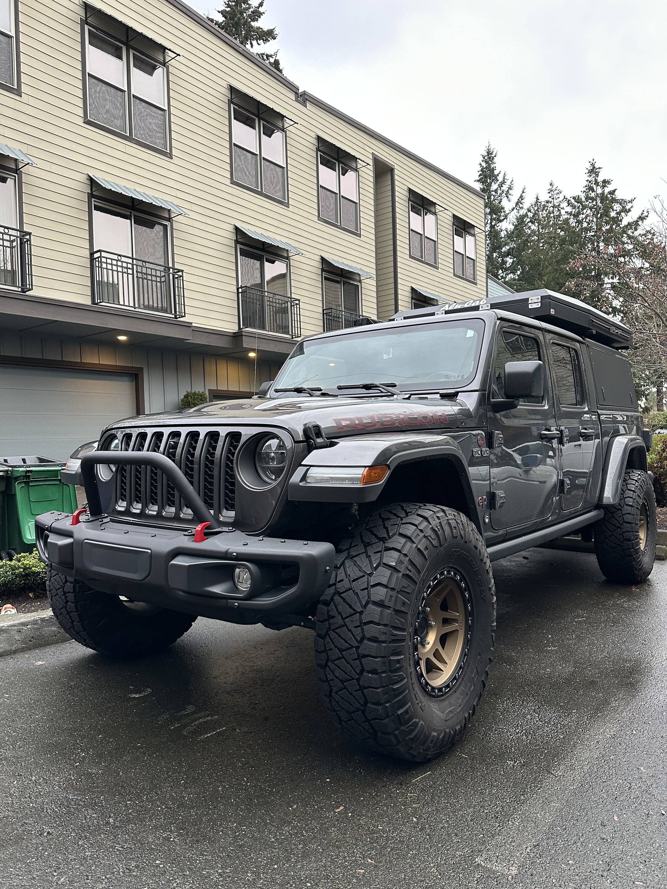 Jeep Gladiator Thinking of buying the KC Flex 4, Any ideas of mounting locations on the OEM STEEL Bumper? IMG-9362