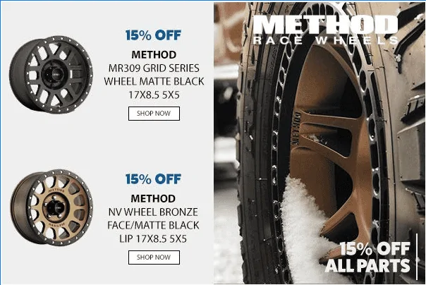 Jeep Gladiator Don't Miss - 15% OFF Method Race Wheels method-15