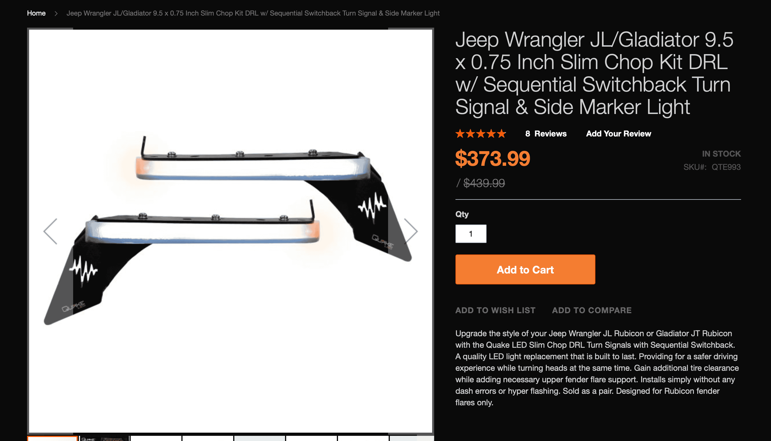 Jeep Gladiator passenger side Quake LED chop kit LIGHT only - free Screen Shot 2023-01-01 at 5.02.55 PM