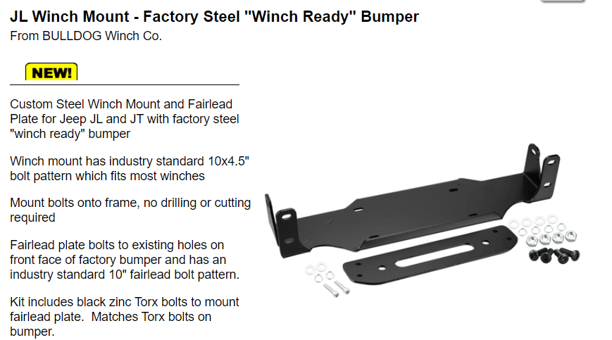 Jeep Gladiator ISO PICS: Badland Apex winch with stock steel bumper with mopar winch bar- Can it fit with Mopar bar? 1672631458685