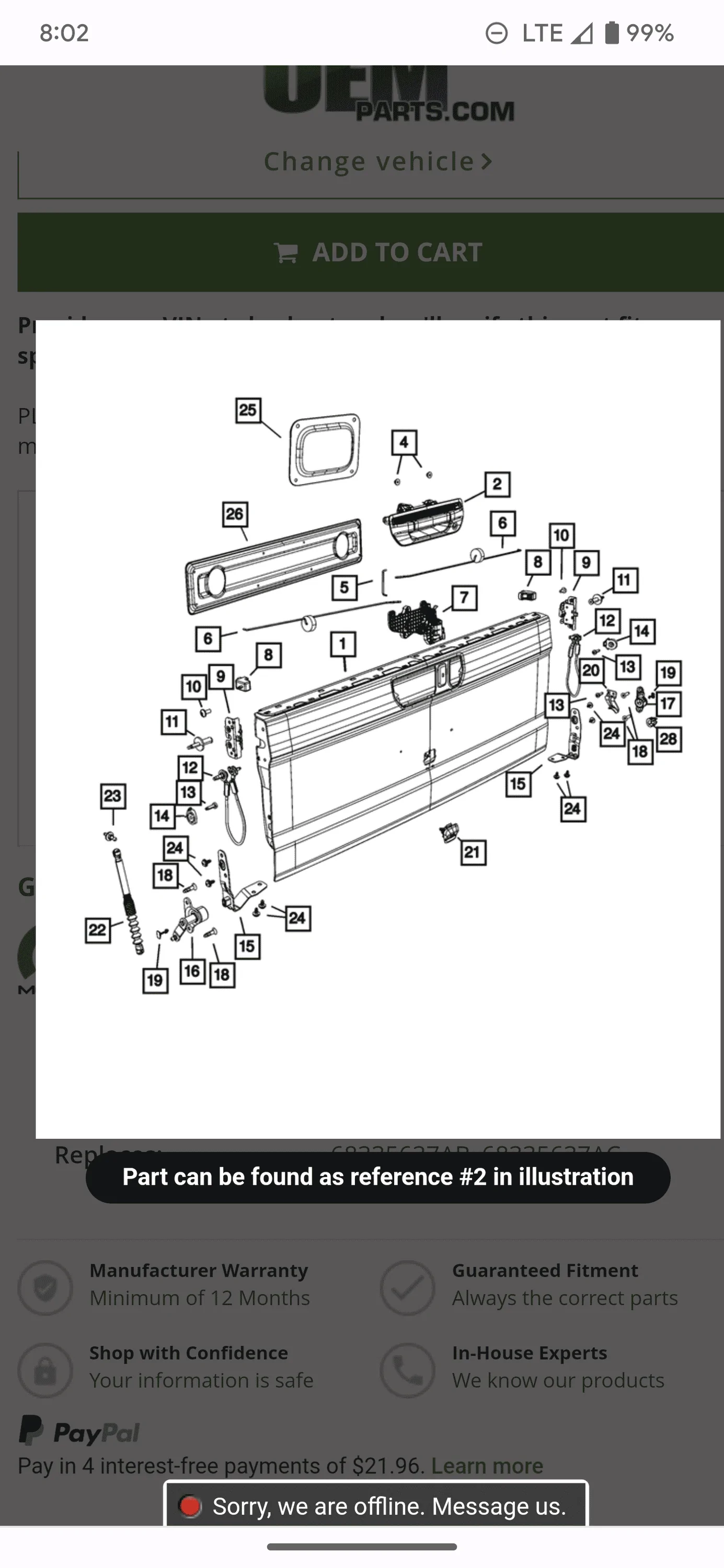 Jeep Gladiator Tailgate latch broken Screenshot_20230105-080240