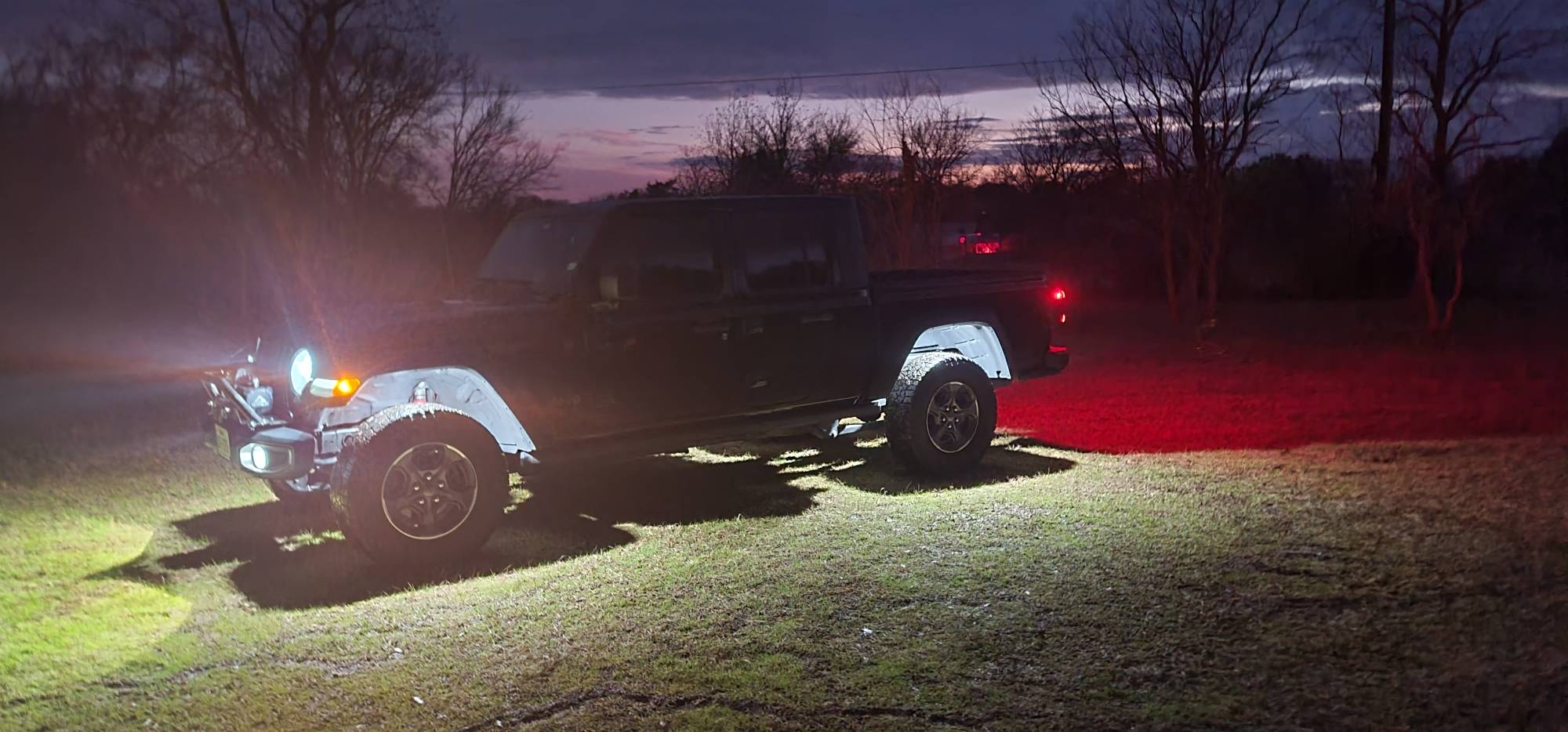 Jeep Gladiator Added some rock lights Lights Wheels On
