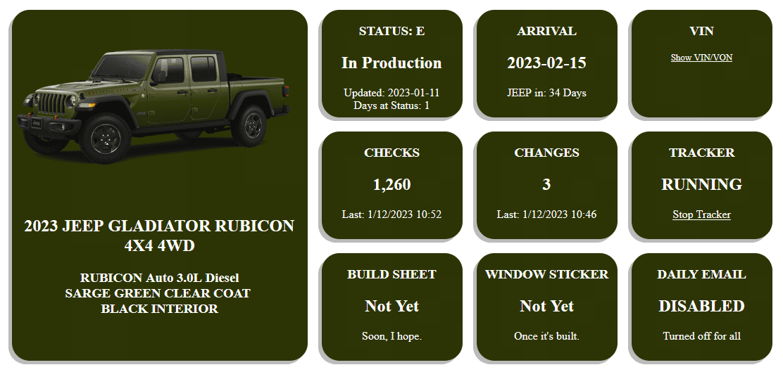 Jeep Gladiator 2023 Jeep Gladiator Order…What step are you in? 1673539022752