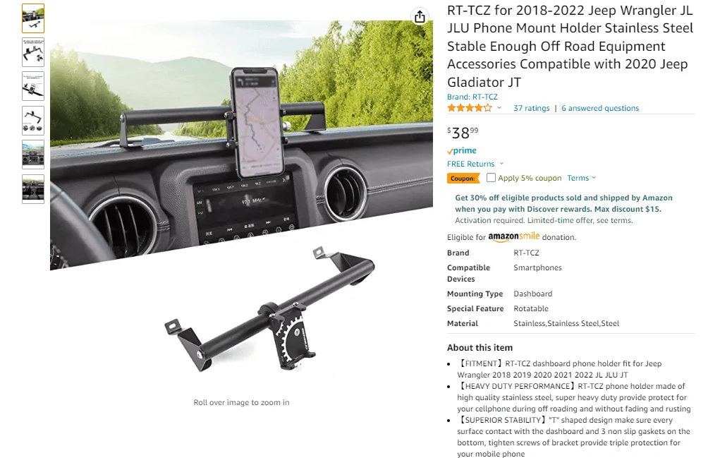 Jeep Gladiator Looking for a unicorn phone mount. Any suggestions? 1673646848754