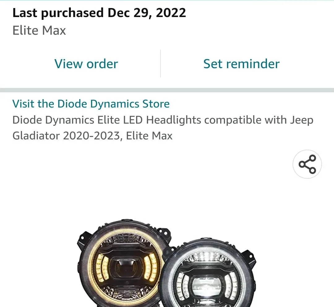 Jeep Gladiator NEW! Elite Series JL Wrangler & JT Gladiator LED Headlights from Diode Dynamics Screenshot_20230114_214513_Amazon Shopping