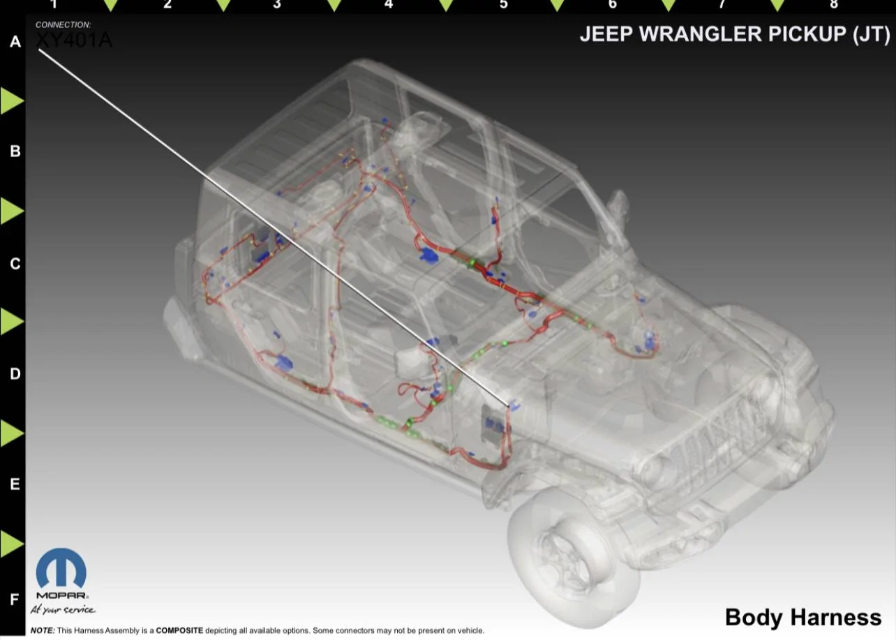 Jeep Gladiator What is this XY401 reference between the DRL harness and BCM? E5BB60E9-BF2E-4017-A522-174ABCF19676