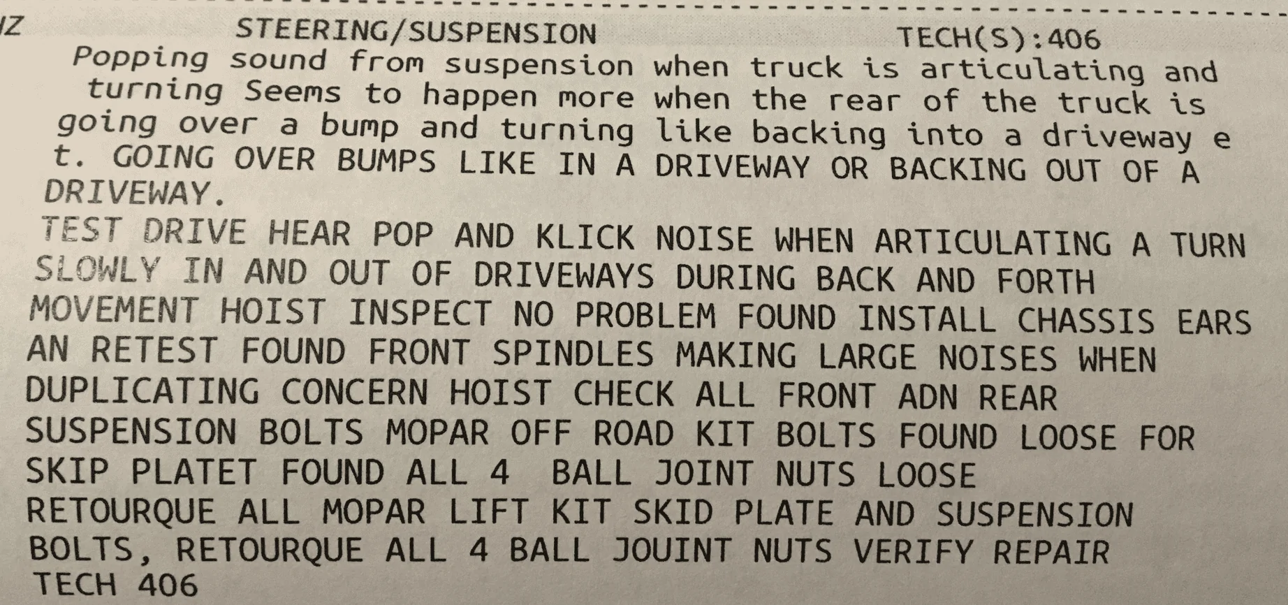 Jeep Gladiator Front Suspension popping noise 1674182322516