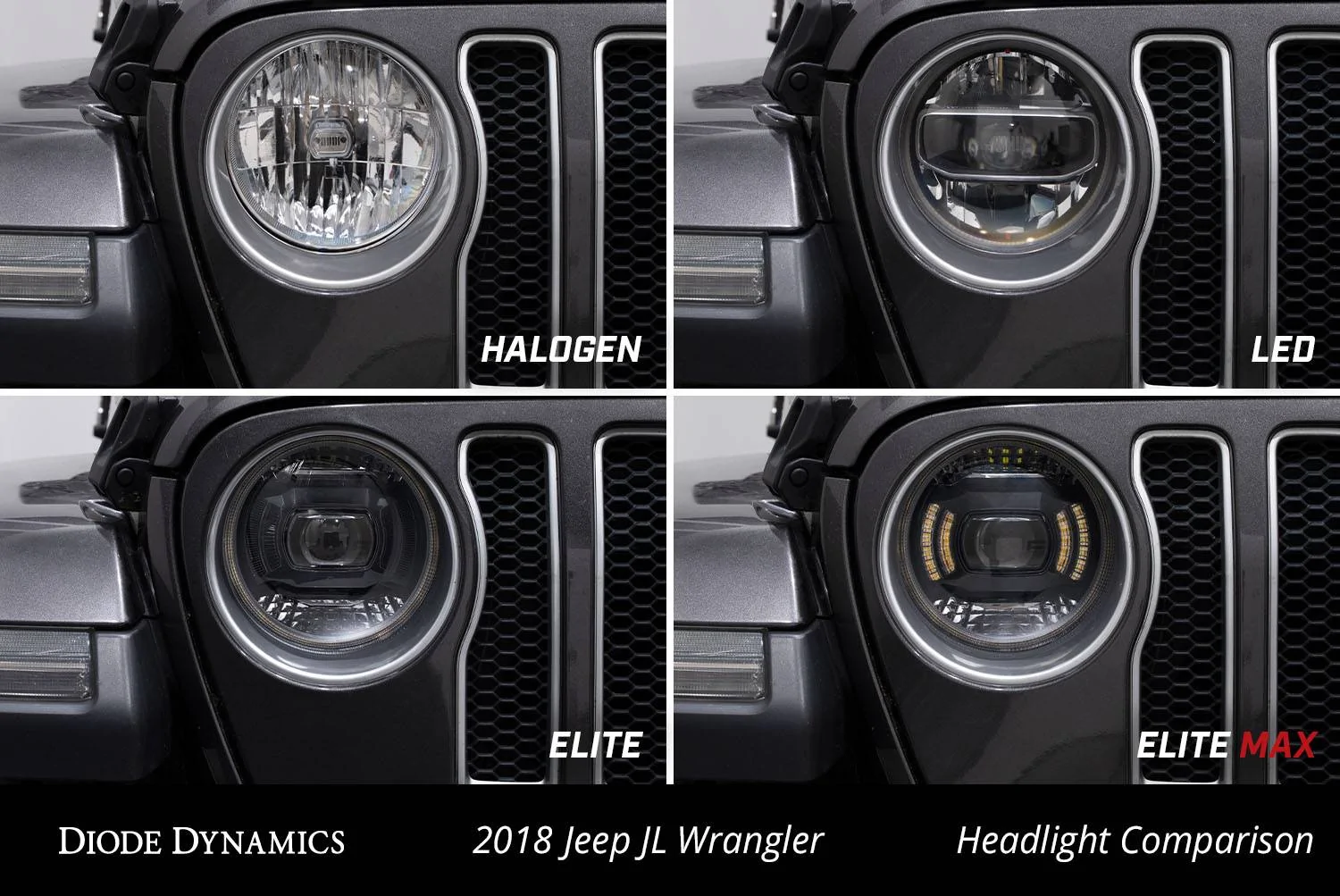 Jeep Gladiator OEM led upgrade question 2018_Jeep_JL_Wrangler_Headlight_Comparison_Collag
