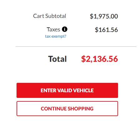 Jeep Gladiator Discount tire requires valid vehicle for 35" tire order 1674495412403