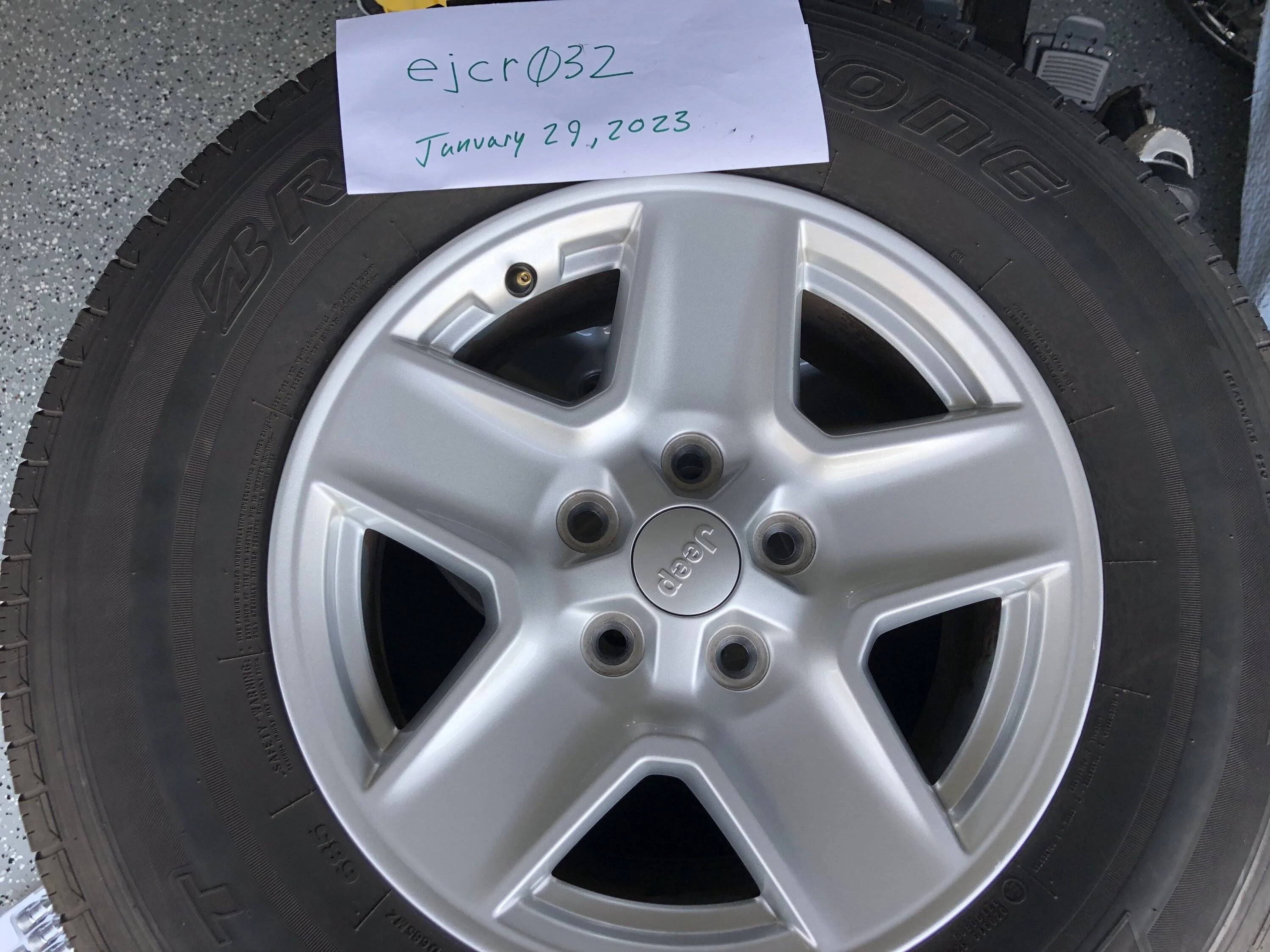 Jeep Gladiator reduced - Jeep OEM 17" Alloy Wheels and Tires, TPMS Sensors, Lug Nuts, Wheel locks, $200 (Orlando) IMG_0789