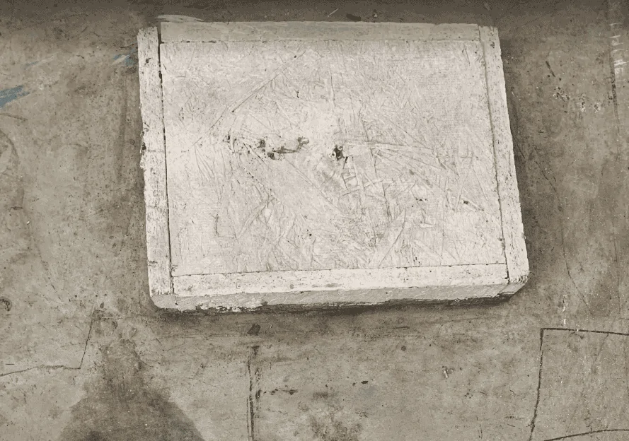 Jeep Gladiator Strange box mold/cap on shop floor, no idea what it could be. Any ideas? Screenshot 2023-01-31 at 11.52.40 AM