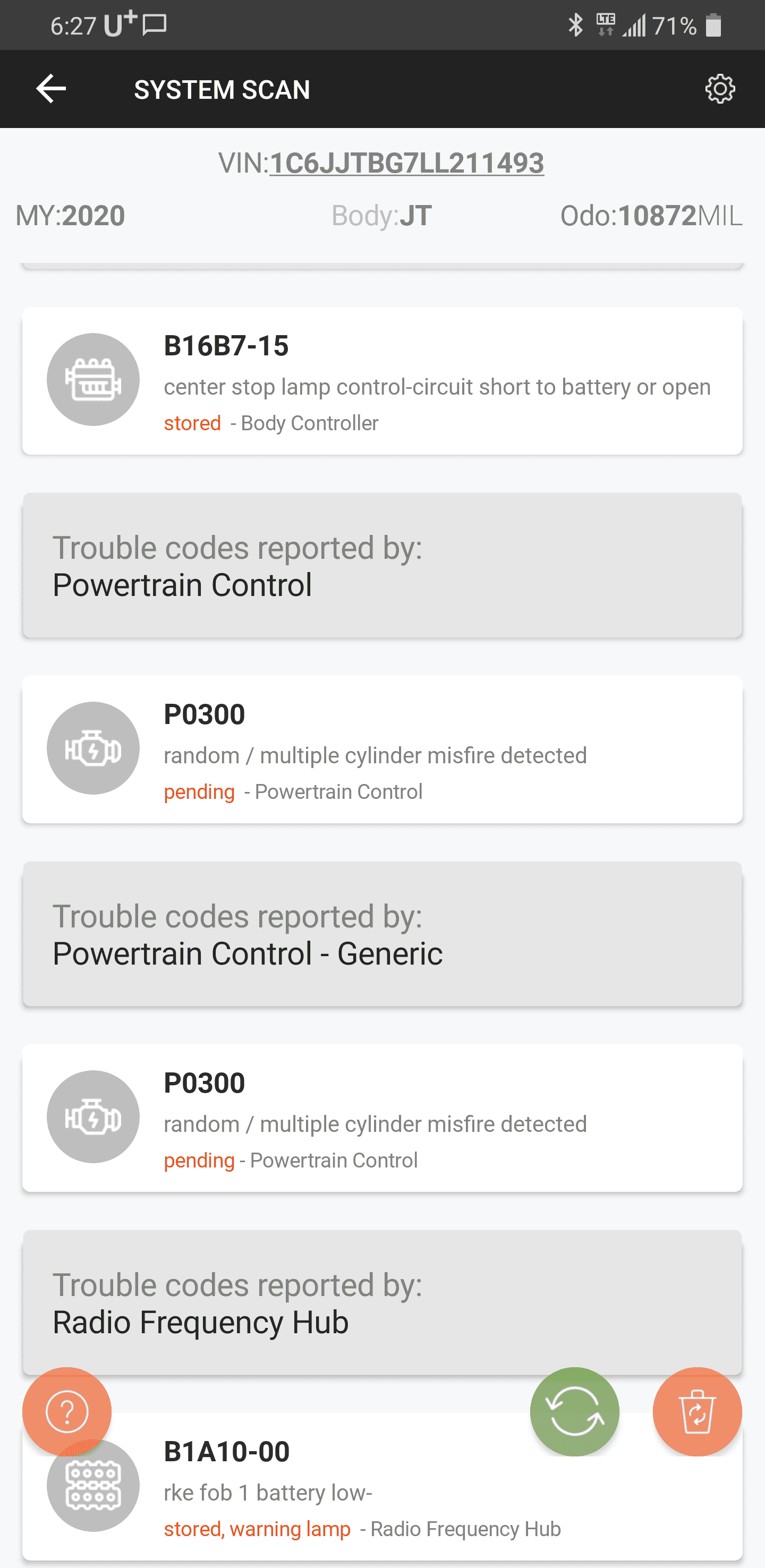 Jeep Gladiator got P0300 misfire code n it's gone after an hour. Capture+_2023-02-04-18-27-18