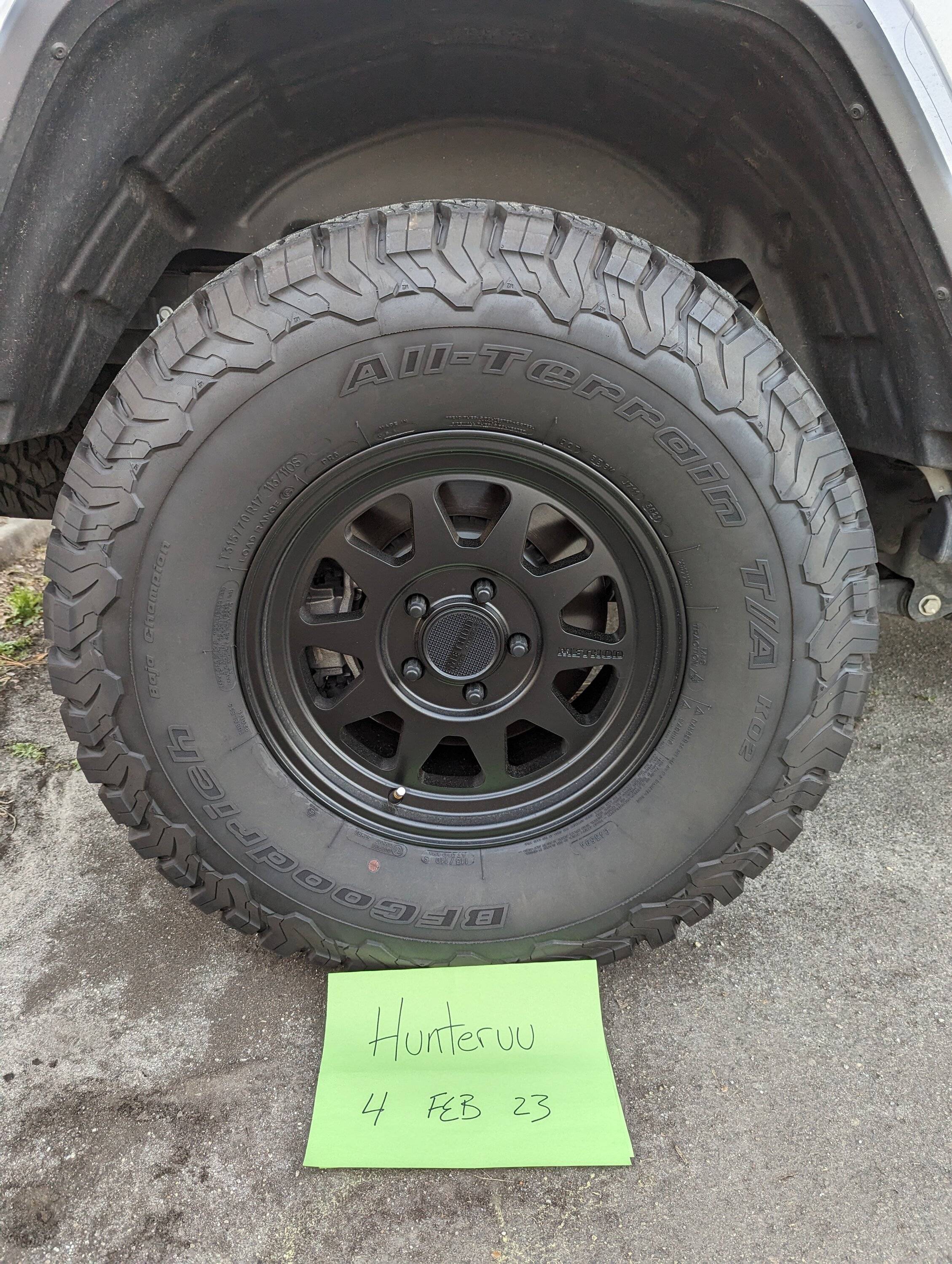 Jeep Gladiator FT: 5 Method MR316's with 35" BFG KO2's for stock wheels + cash PXL_20230204_223446911.MP