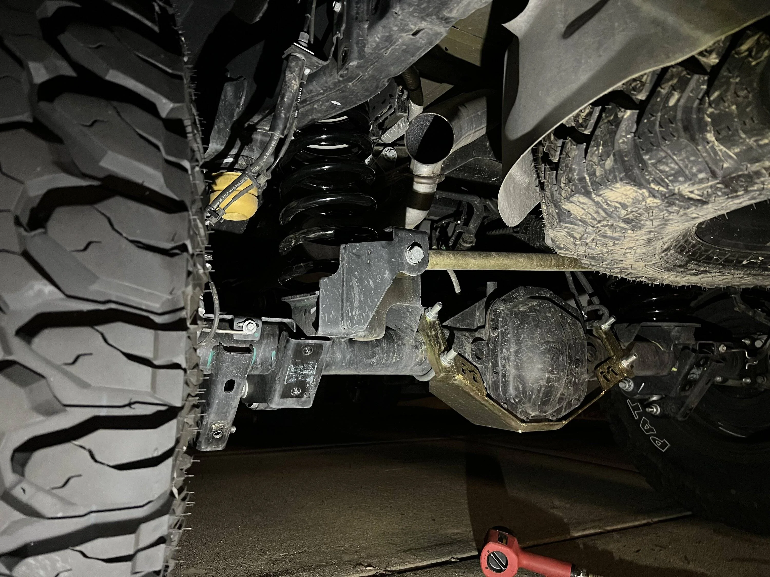 Jeep Gladiator Removing AEV Mojave spacers and factory springs for Clayton/Dobinsons 027937DD-4E24-4F82-8F5C-E64D1E04D8F9