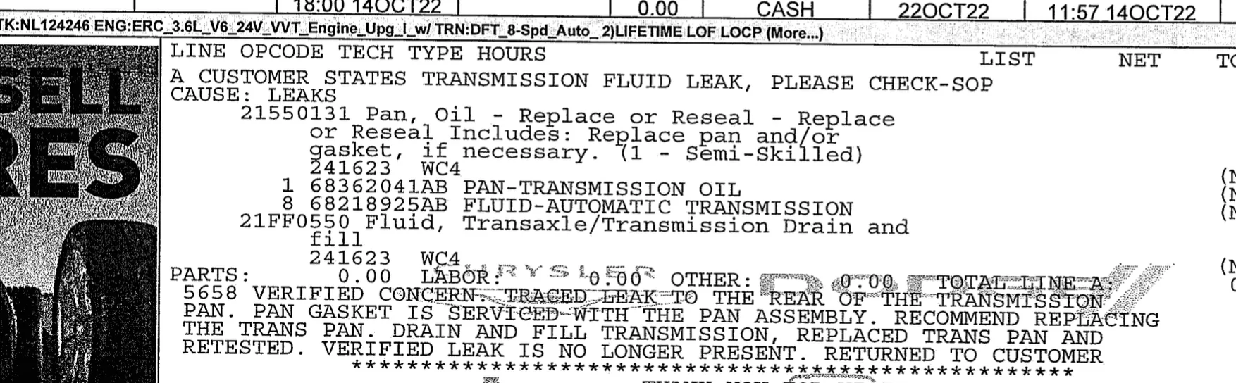 Jeep Gladiator Anyone have trans leaks? Screenshot 2023-02-13 at 06.49.46