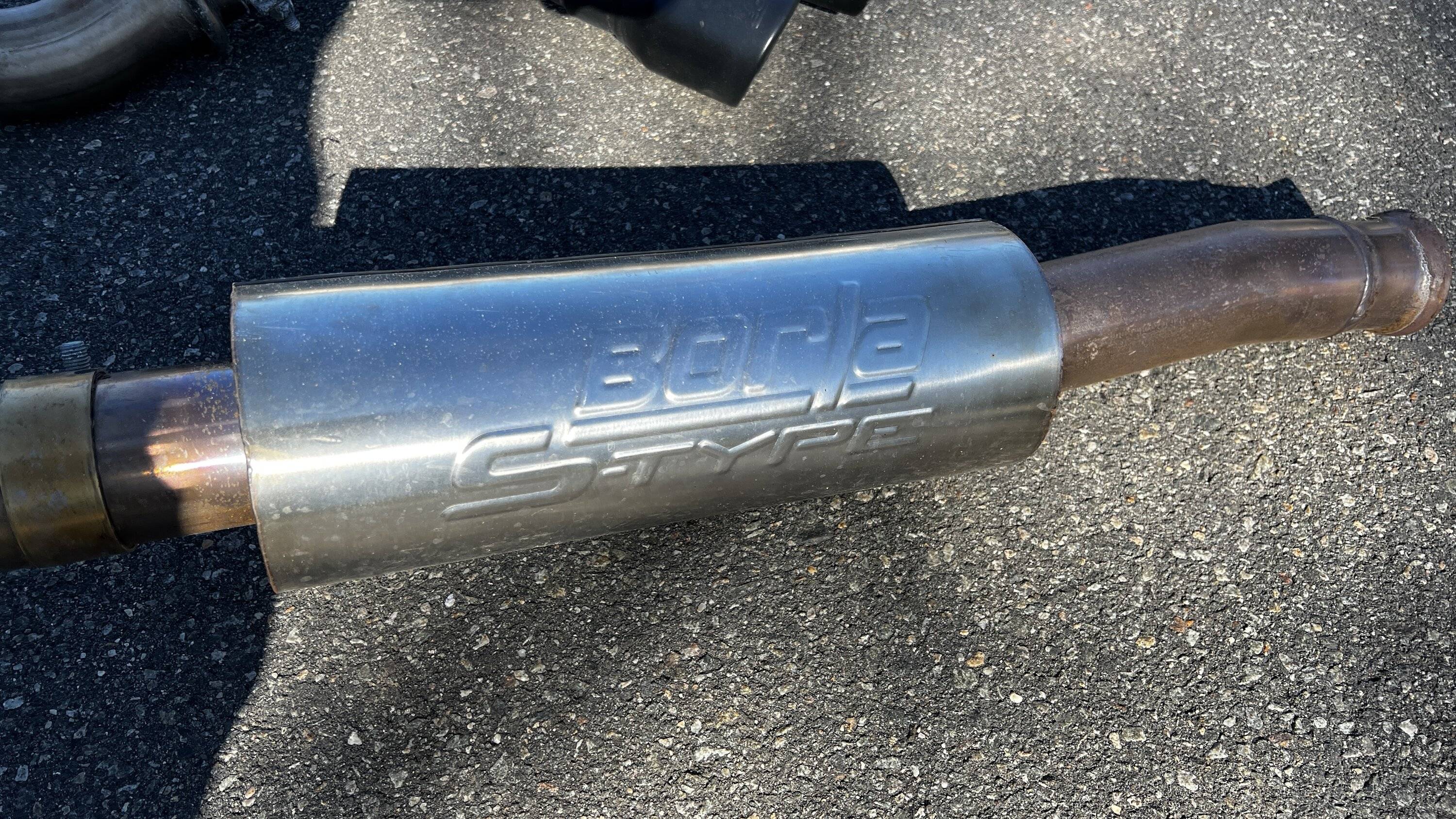 Jeep Gladiator Borla S-Type driver side exit exhaust with dual tips plus high clearance tip - $500 05875E10-128F-418C-8F58-E8CDCD77A469