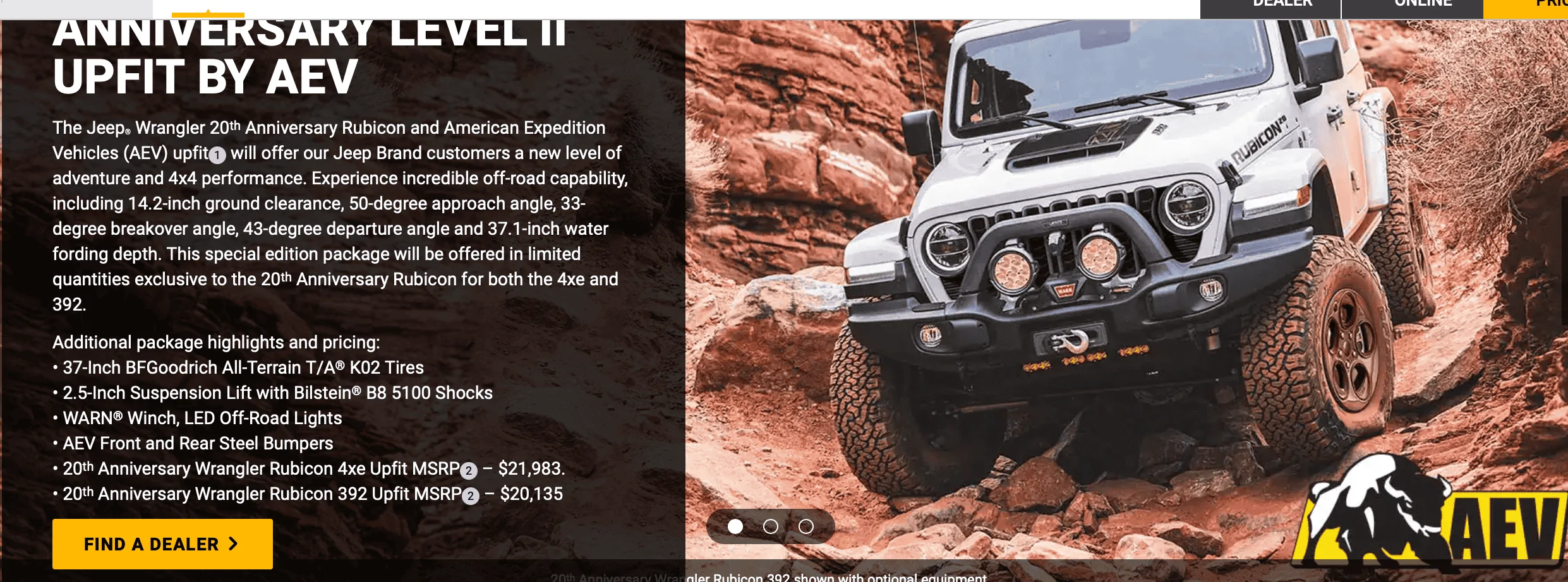 Jeep Gladiator Wrangler 2023 option - level II Screenshot 2023-02-14 at 21.11.51