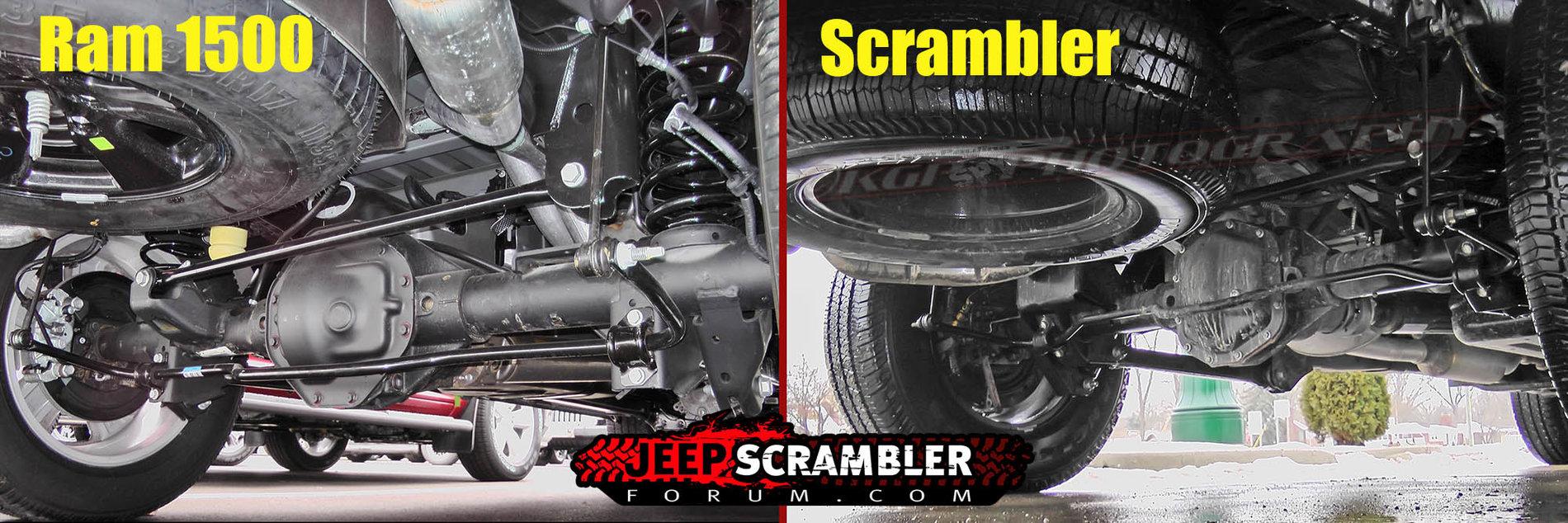 Jeep Gladiator Jeep Gladiator JT Pickup (3.0L Diesel) Underbody Shows Ram 1500 Inspired Suspension Jeep-Scrambler-Pickup-JT-vs-Ram1500-1