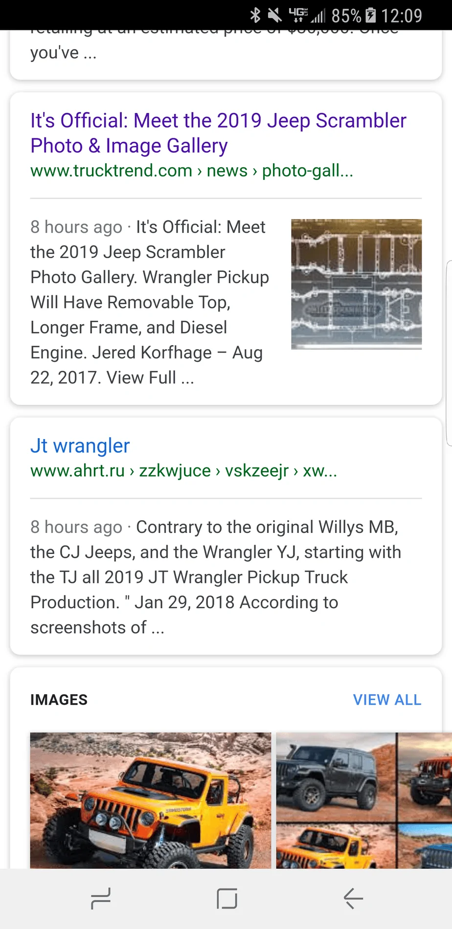 Jeep Gladiator Fooled by Google search results Screenshot_20180323-120954
