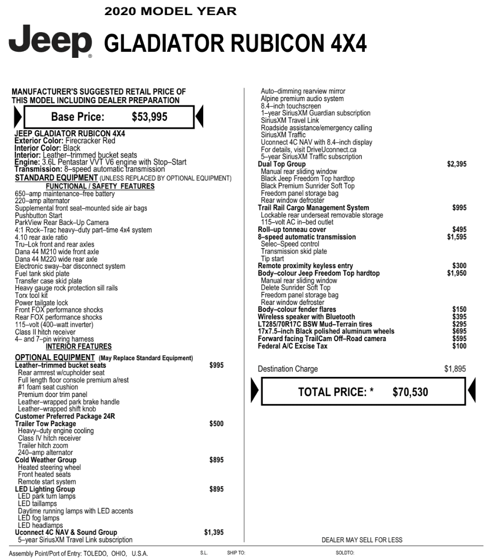 Jeep Gladiator Premium Softop is missing, dealer isn’t helping Screen Shot 2019-08-29 at 11.18.42 AM