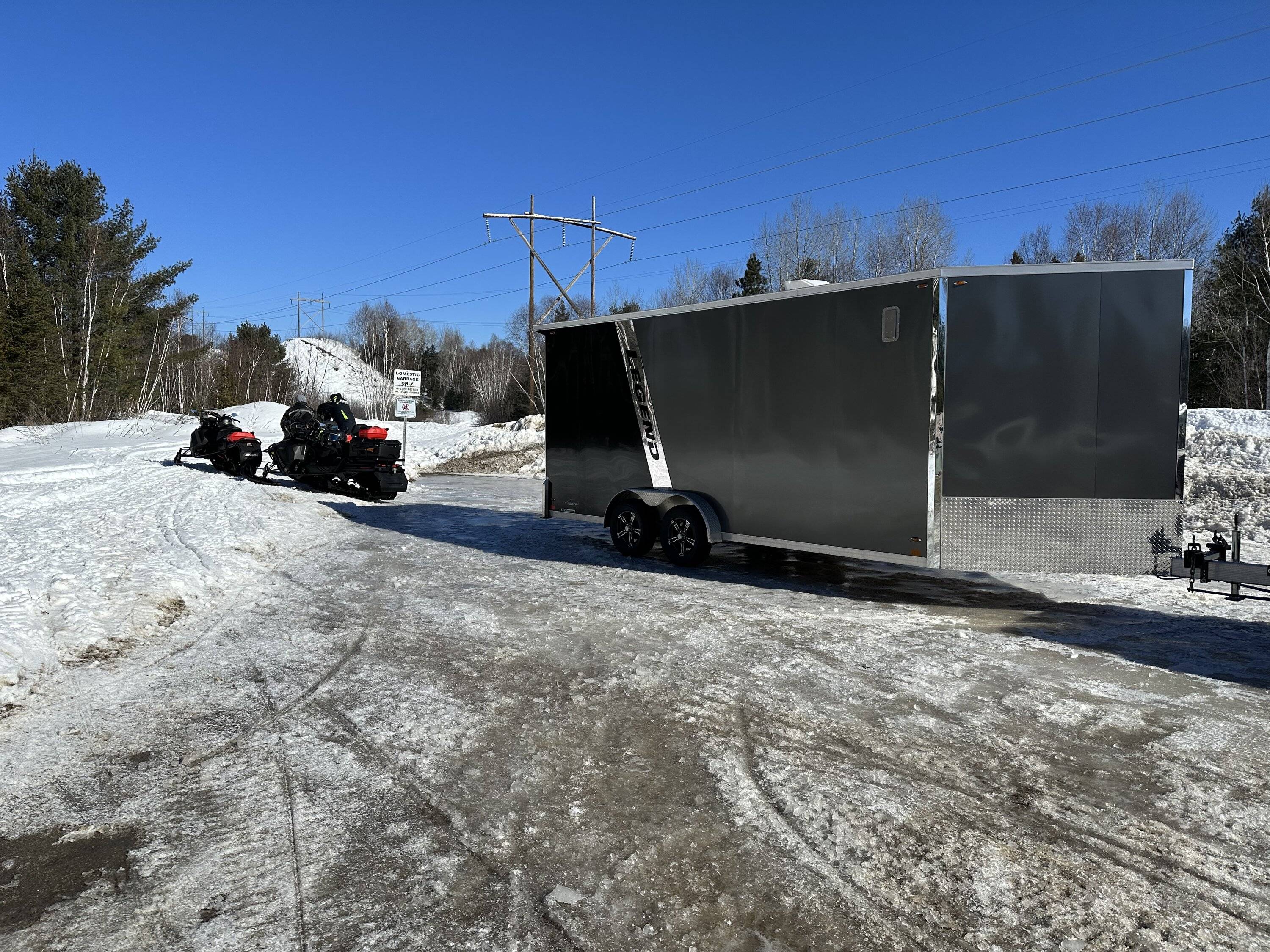 Jeep Gladiator 7x23 enclosed inline snowmobile trailer what do you think DD92397A-C1A6-4C53-9AC8-147C26C195A8