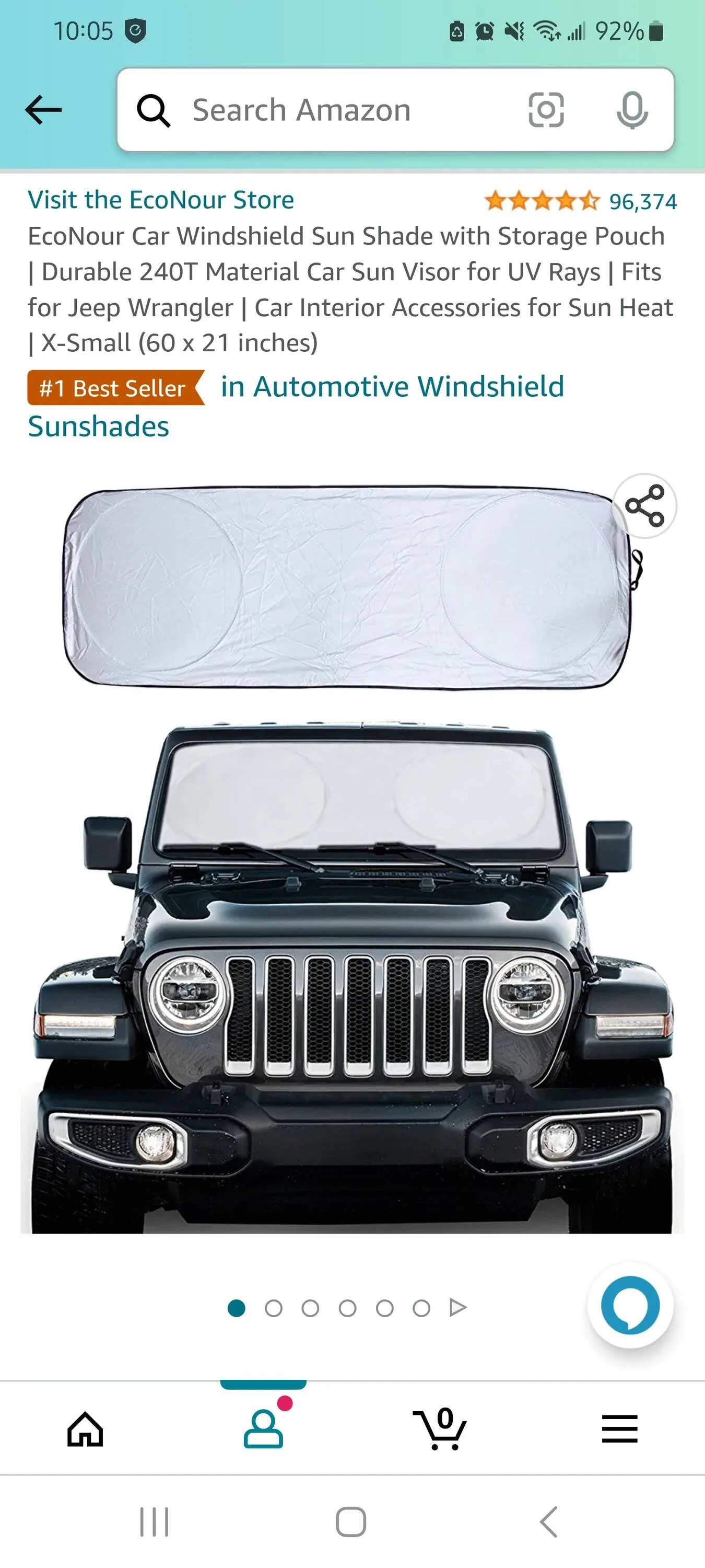 Jeep Gladiator New Sunshade for Windshield! Screenshot_20230224_220548_Amazon Shopping