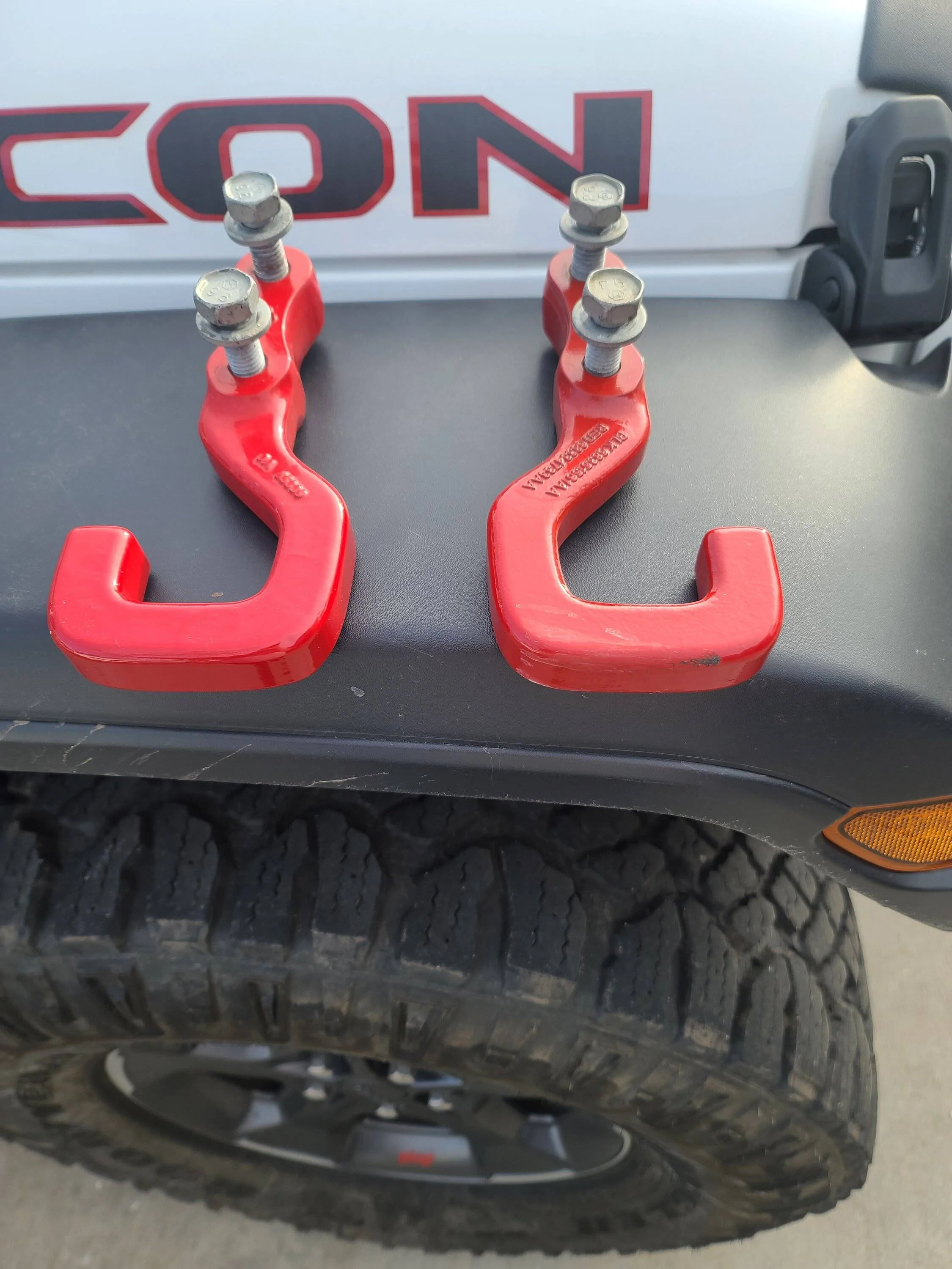 Jeep Gladiator Red Rubicon Rear Tow Hooks $55 Free shipping to lower 48 20230225_154726