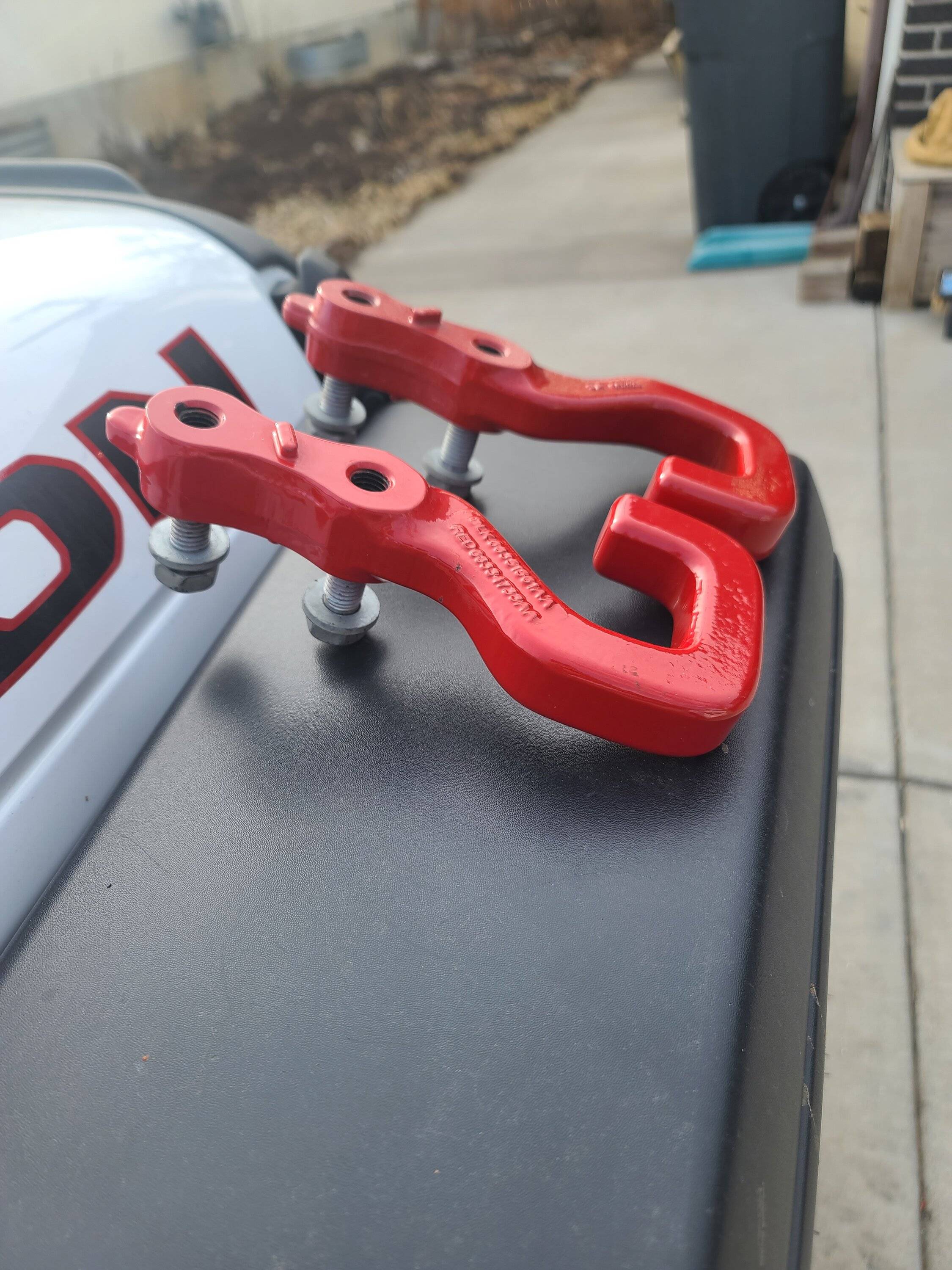 Jeep Gladiator Red Rubicon Rear Tow Hooks $55 Free shipping to lower 48 20230225_154750
