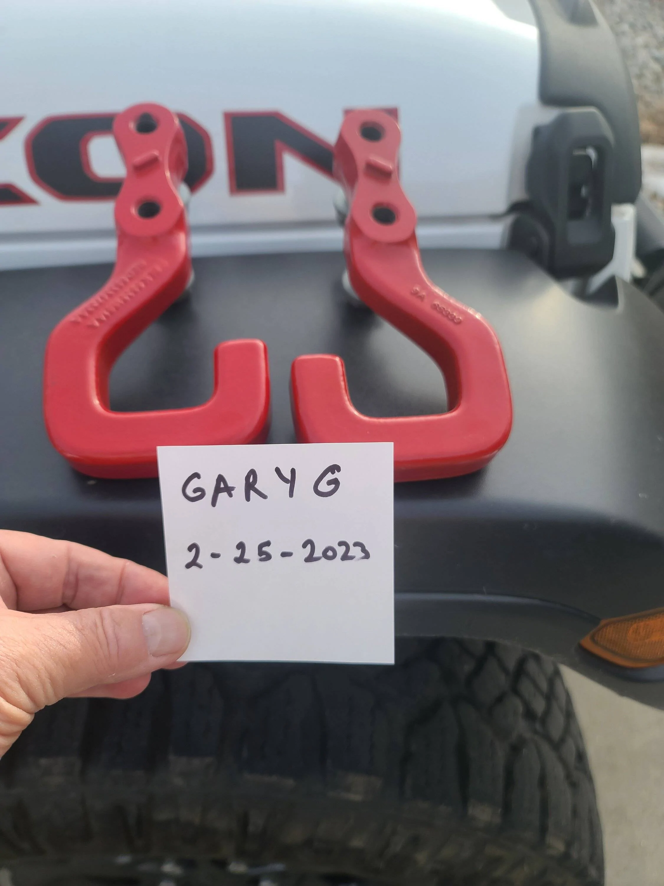 Jeep Gladiator Red Rubicon Rear Tow Hooks $55 Free shipping to lower 48 20230225_155247
