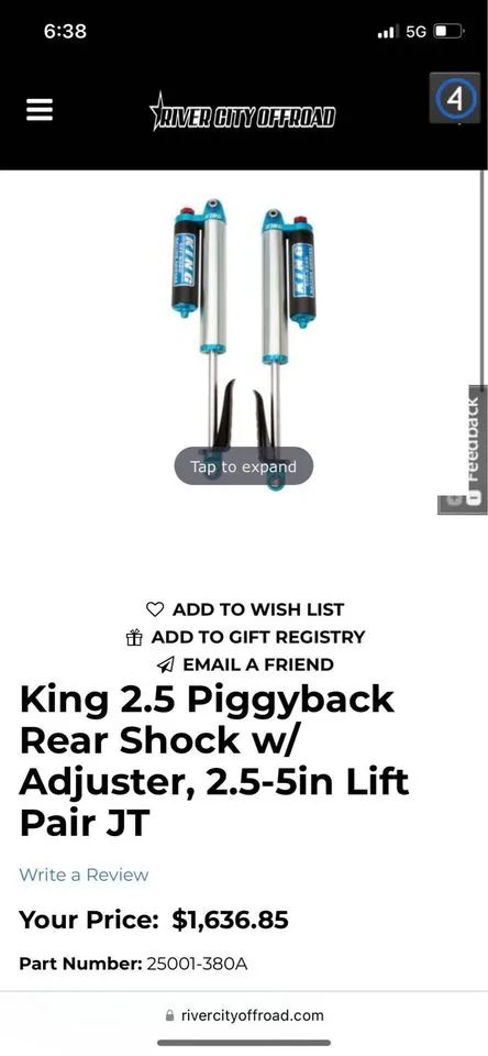 Jeep Gladiator EVO Spec King 2.5 Adjustable Shocks for 2.5-5" Lift 331707118_6405864749444385_8990043336803978754_n