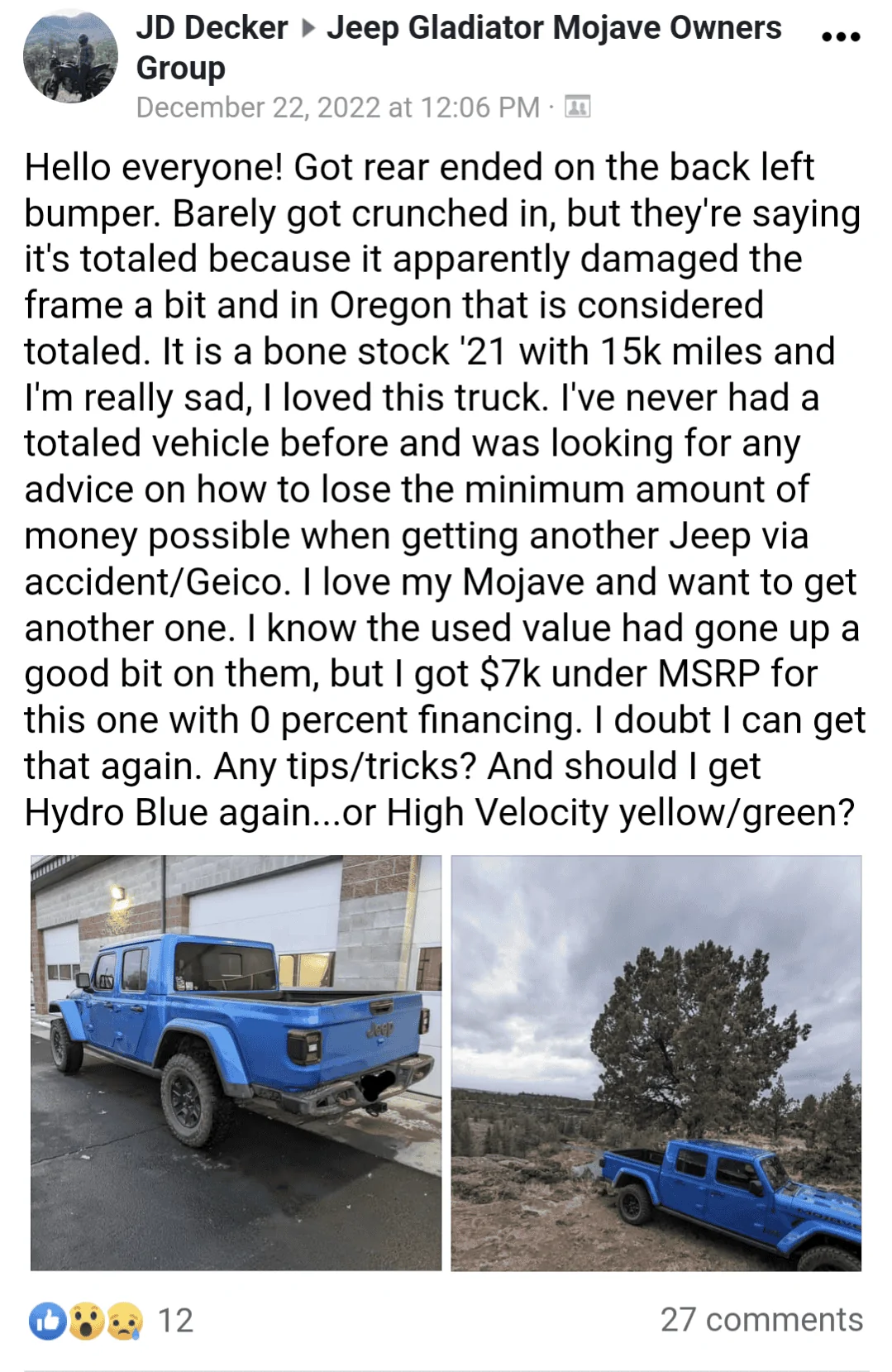Jeep Gladiator Hood Replacement Options Screenshot_20230227-214915