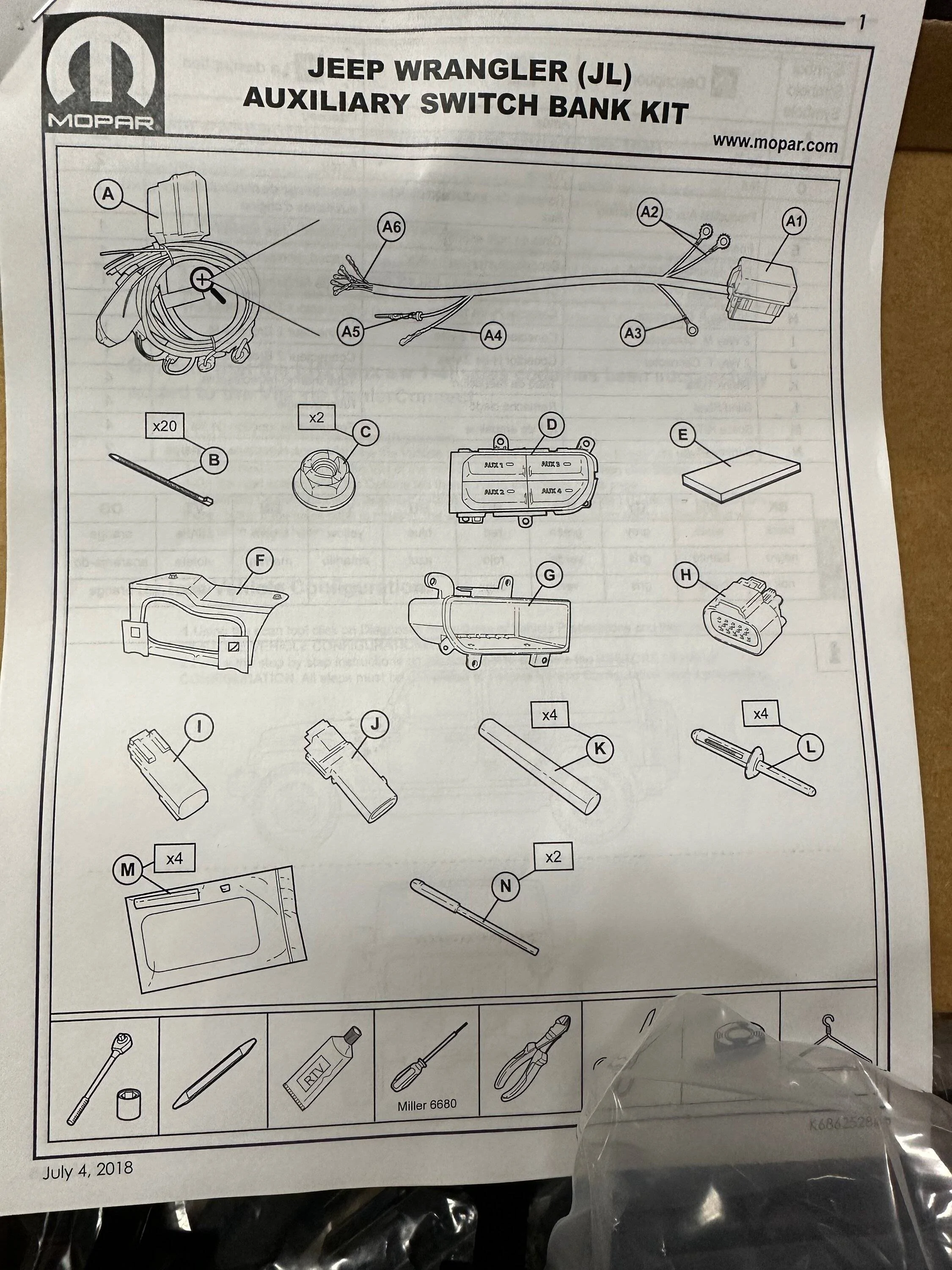 Jeep Gladiator Factory AUX Switch - New in Box IMG_9330