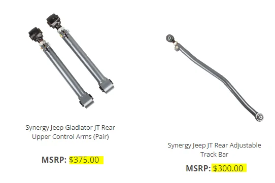 Jeep Gladiator Rear track bar for 37" tires 1678221270604
