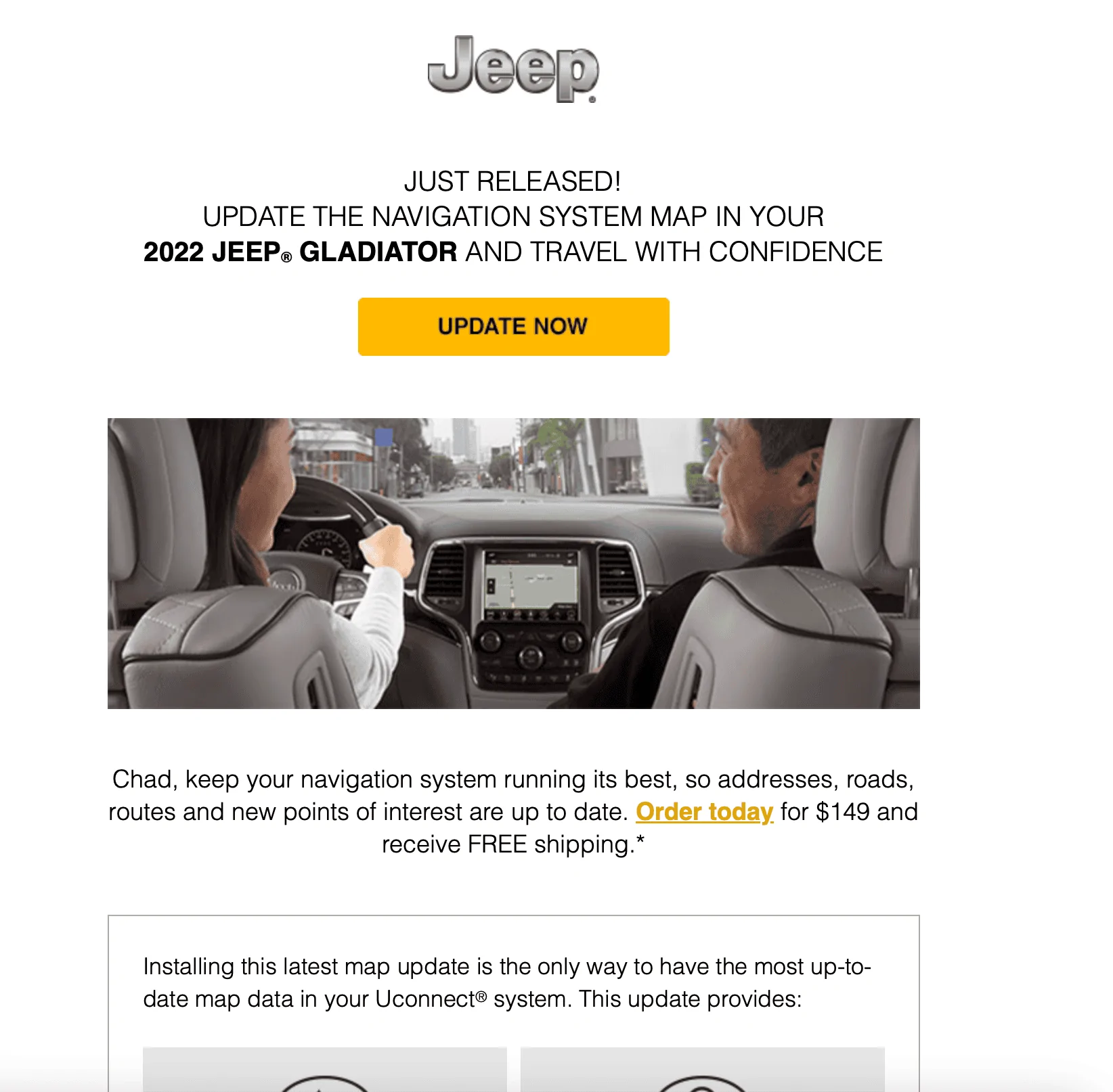 Jeep Gladiator $150 for a map update?? Screenshot 2023-03-12 at 08.29.58